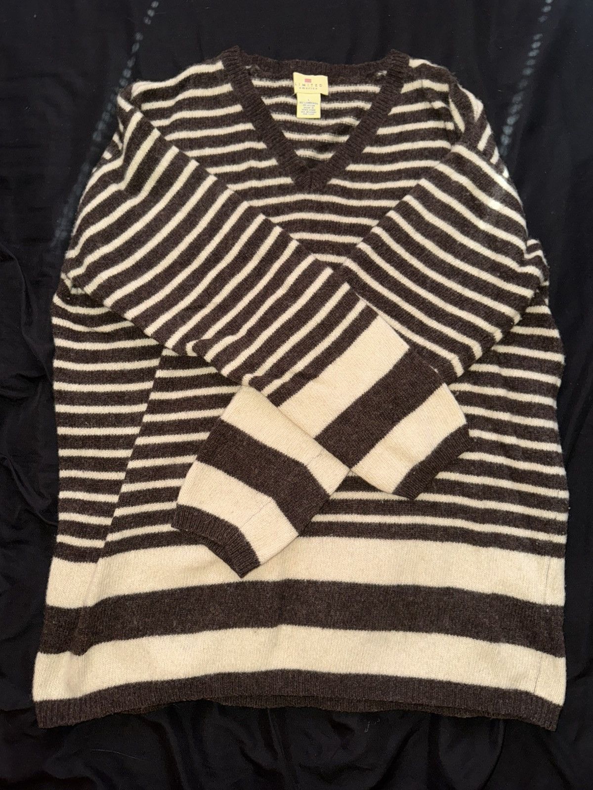 Other Brown/Beige-cream stripped wool sweater vintage Size L / US 10 / IT 46 - 1 Thumbnail