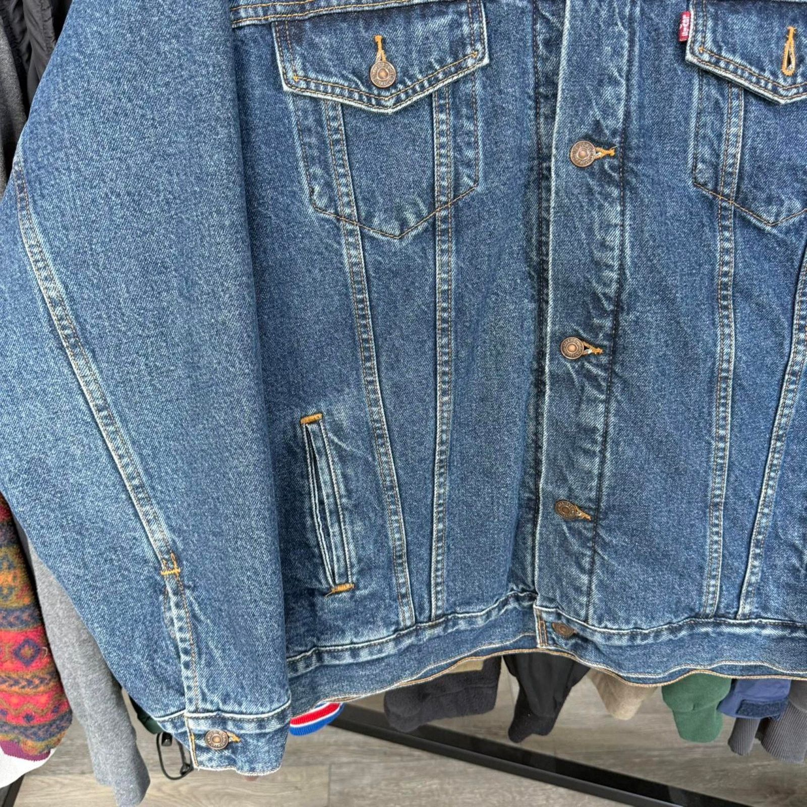 Levi's Vintage 90s Levis Dry Goods Sherpa Lined Denim Jacket Size US XXL / EU 58 / 5 - 4 Thumbnail