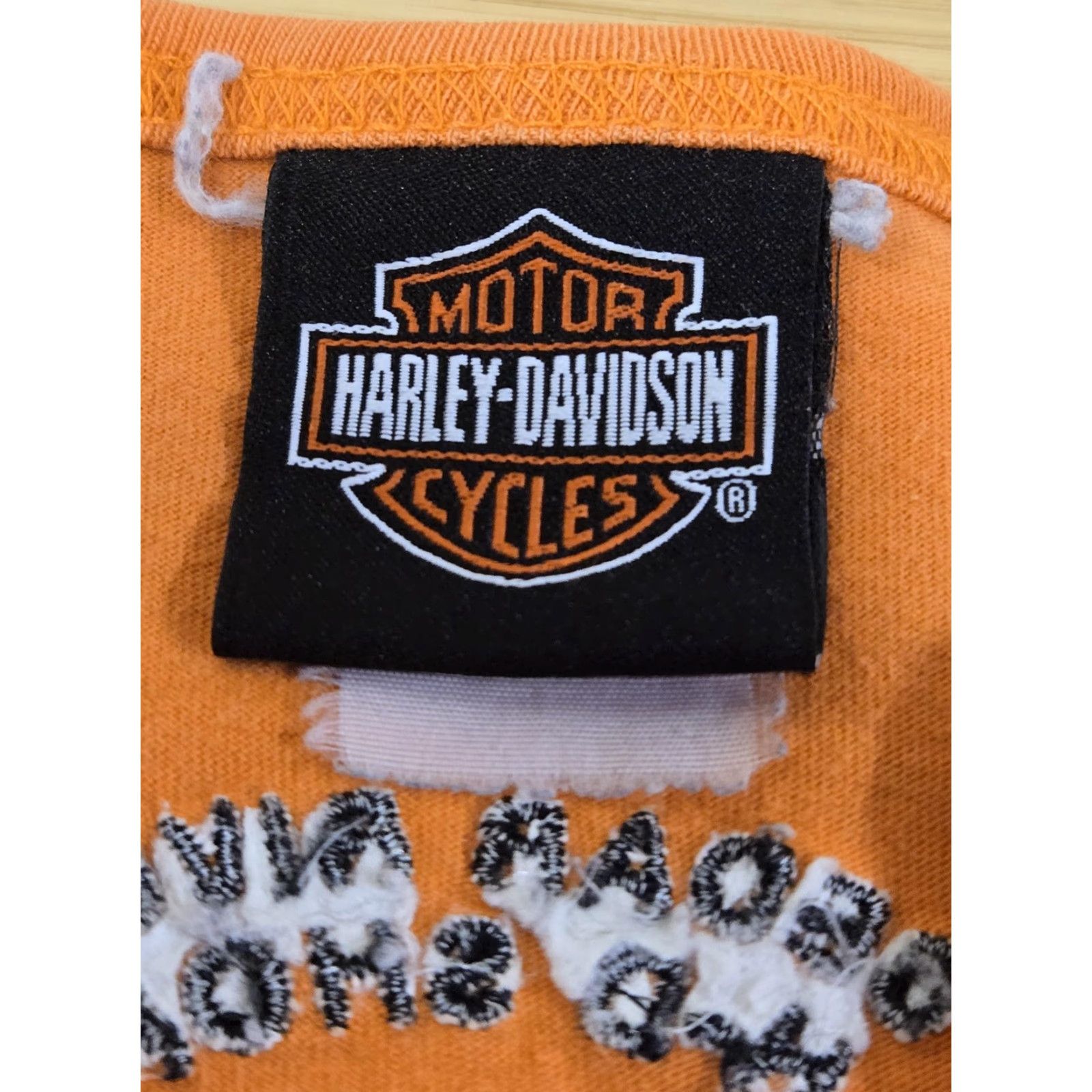 Harley Davidson VINTAGE Harley-Davidson Shirt Womens XL Long Sleeve Live to Ride 2003 Orange Graphic Print Mens? Size M / US 6-8 / IT 42-44 - 3 Thumbnail