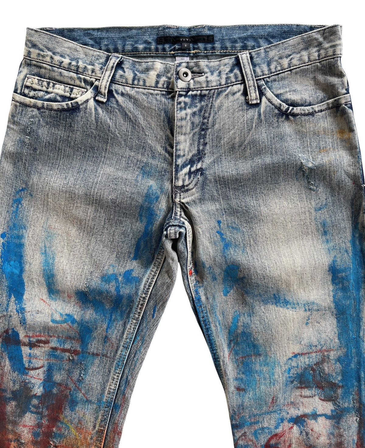 Japanese Brand Yevs Japan Flame Paint Denim Streetwear Size 30" / US 8 / IT 44 - 6 Thumbnail