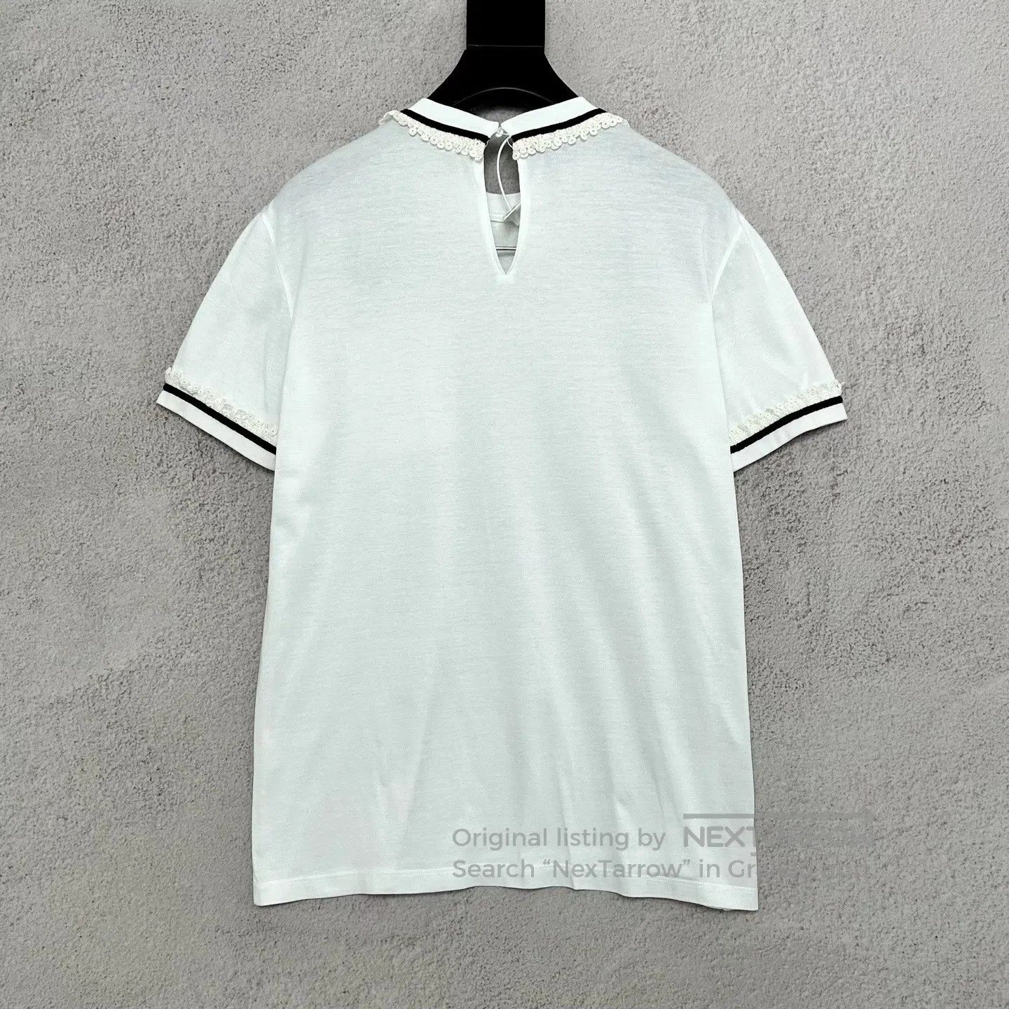 Prada Prada White lace-edged pocket short-sleeved T-shirt Size M / US 6-8 / IT 42-44 - 2 Thumbnail