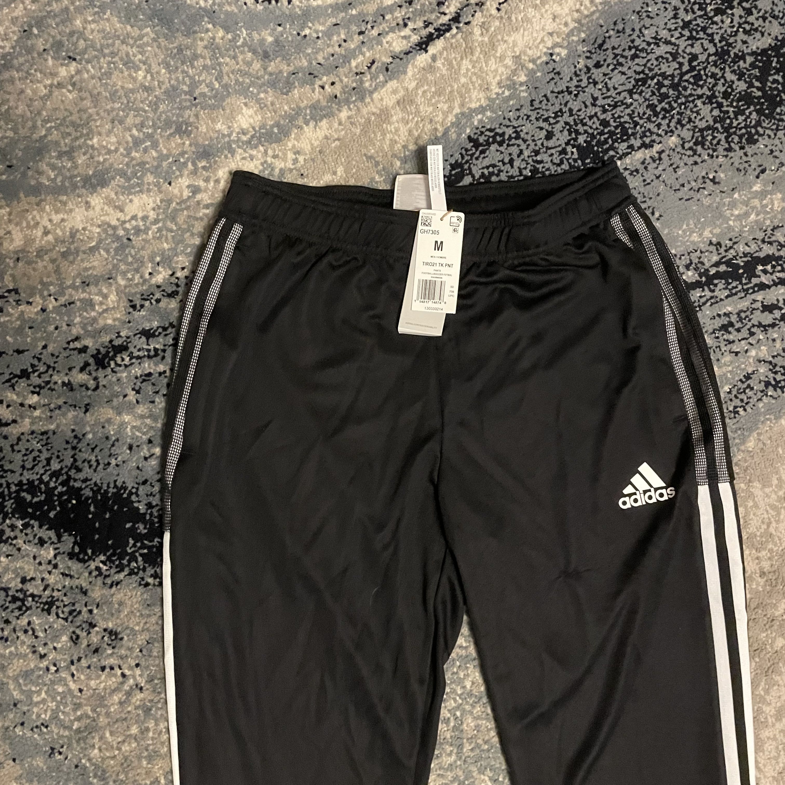 Adidas NWT Adidas Track Pants Black Medium Y2K Streetwear Joggers Size US 31 - 4 Thumbnail
