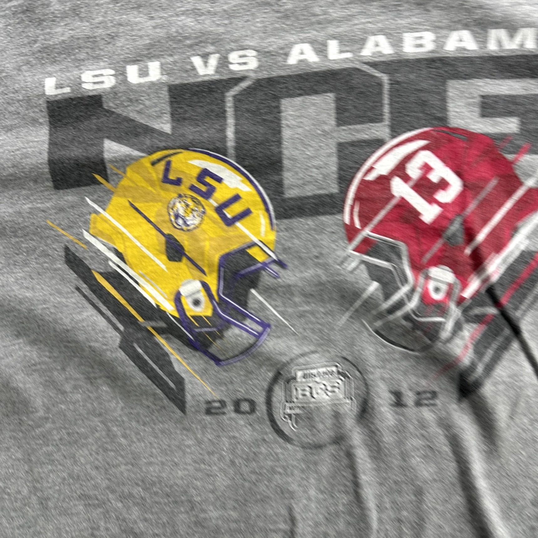 Nike VINTAGE Nike NCAA Football Shirt Men Large Gray LSU Tigers vs Alabama Crimson Tide 2012 BCS National Championship Size US L / EU 52-54 / 3 - 7 Thumbnail