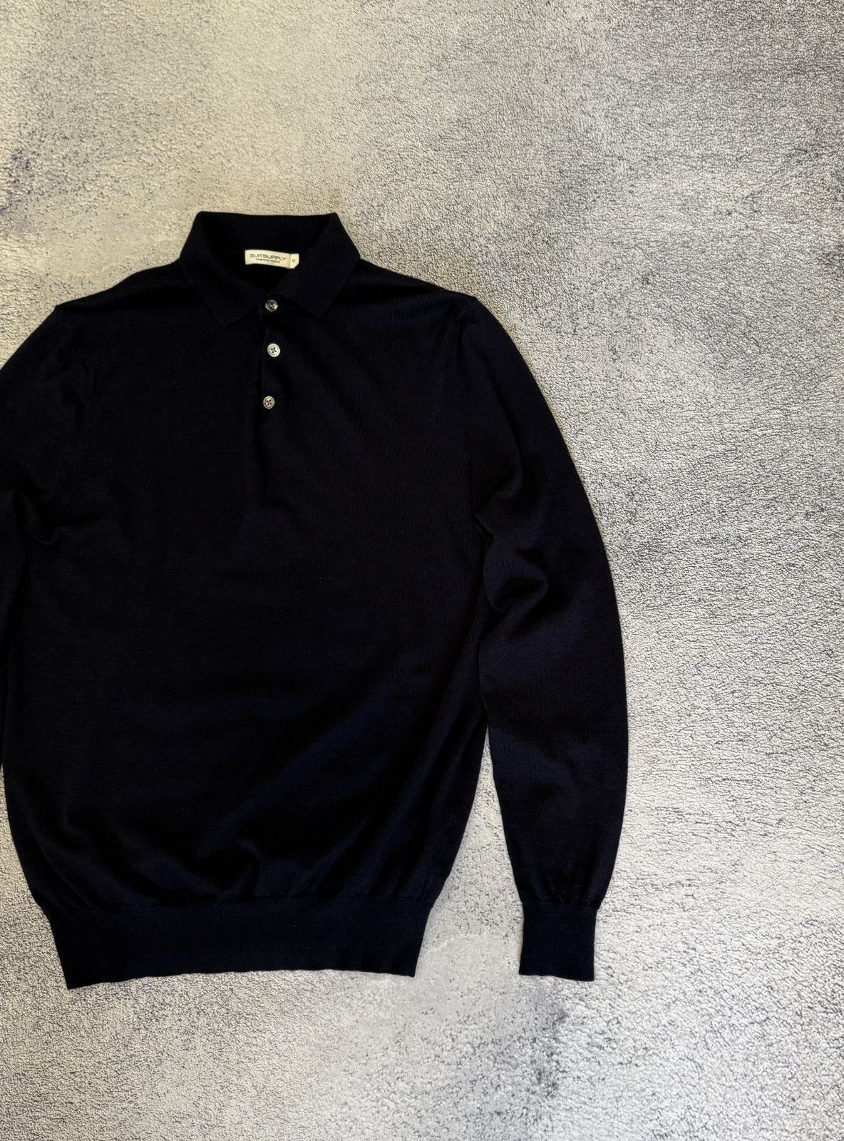 Suitsupply Suitsupply Merino Wool Polo Sweater M Fine Knit Long Sleeve Size US M / EU 48-50 / 2 - 8 Thumbnail