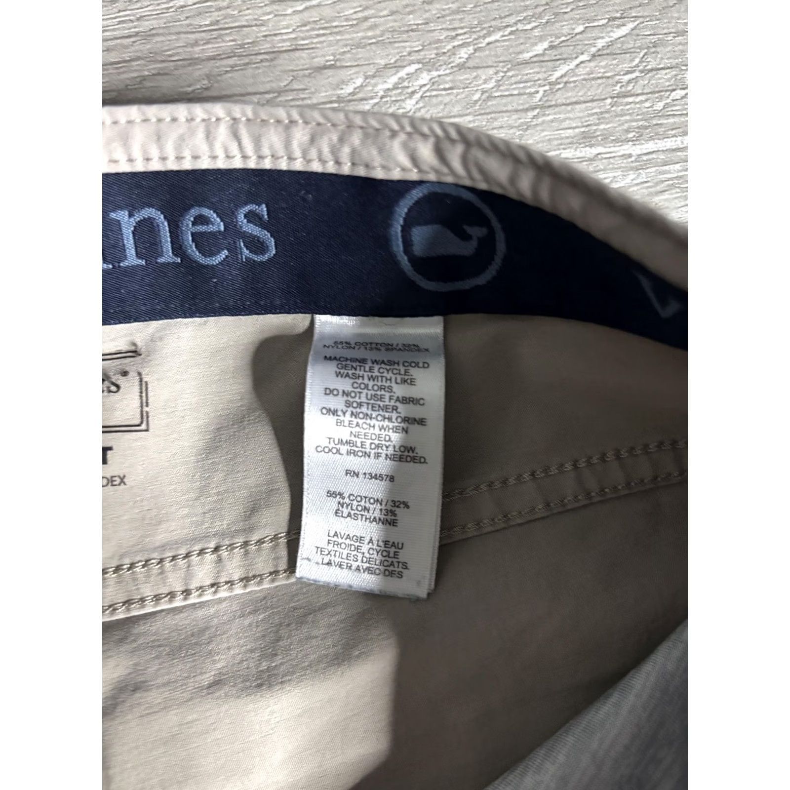 Vineyard Vines Vineyard Vines Mens Chino Pants 32x30 On The Go Stretch Casual Pockets Beige Regular Front Flat - 5-Pocket Design Mens Size US 32 / EU 48 - 4 Thumbnail