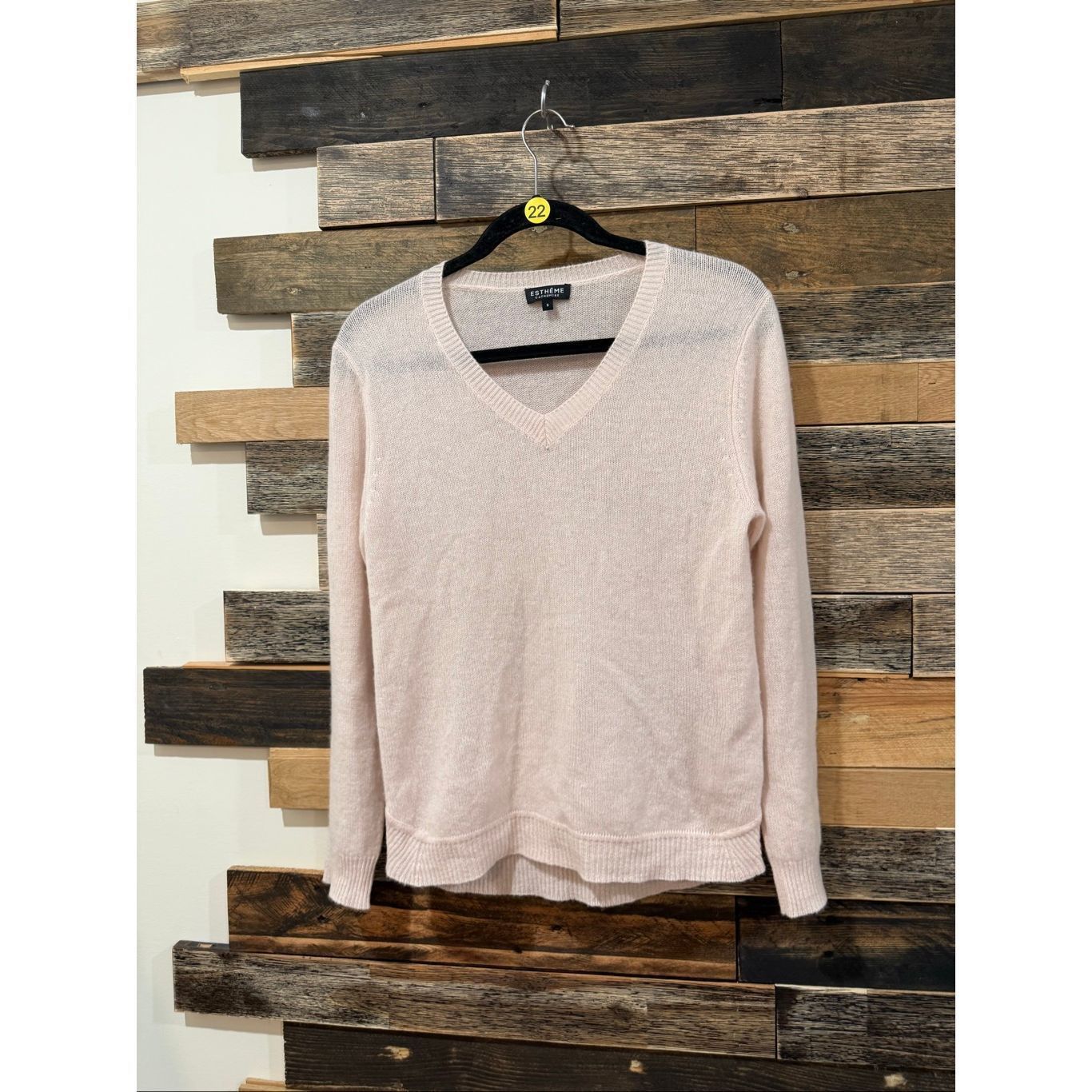 Grand Scheme Estheme V-neck cashmere light pink sweater size Small Size S / US 4 / IT 40 - 1 Thumbnail