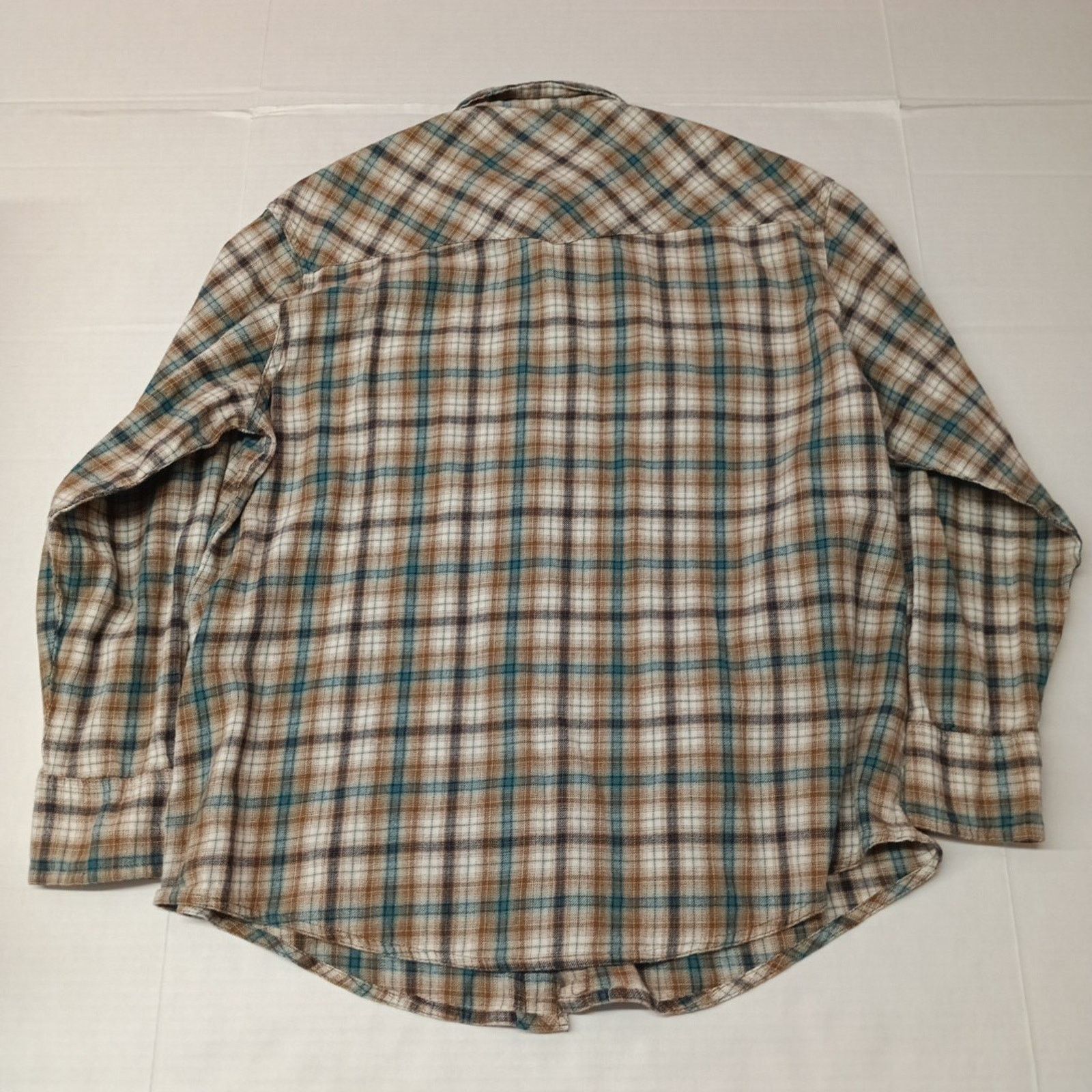 Wrangler Wrangler Wrancher Shirt Men's 2XL Brown Plaid Flannel Snap Size US XXL / EU 58 / 5 - 7 Thumbnail