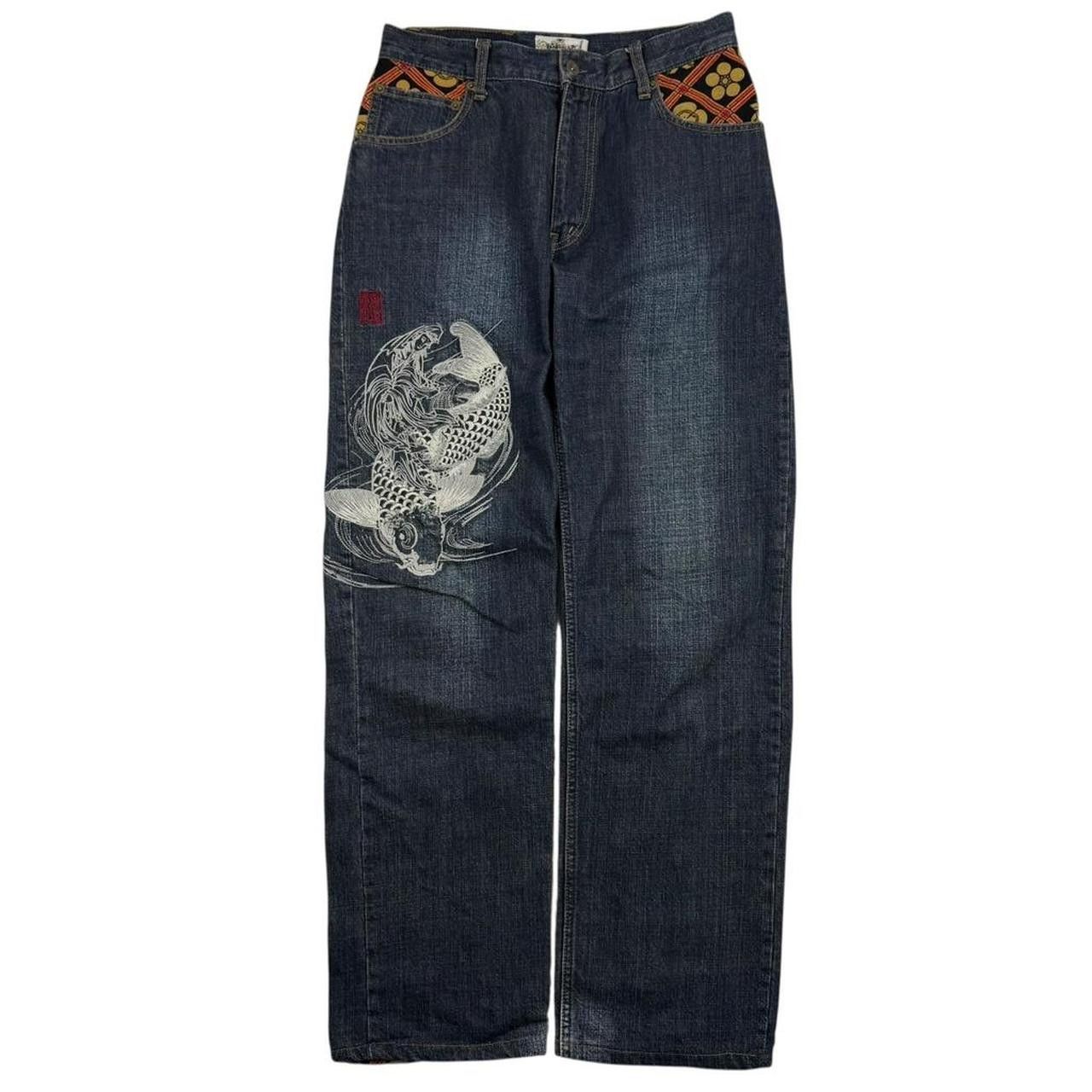 Karakuri Tamashii Karakuri Tamashii Embroidered Koi Japanese Jeans - Waist 30 Size US 30 / EU 46 - 7 Thumbnail