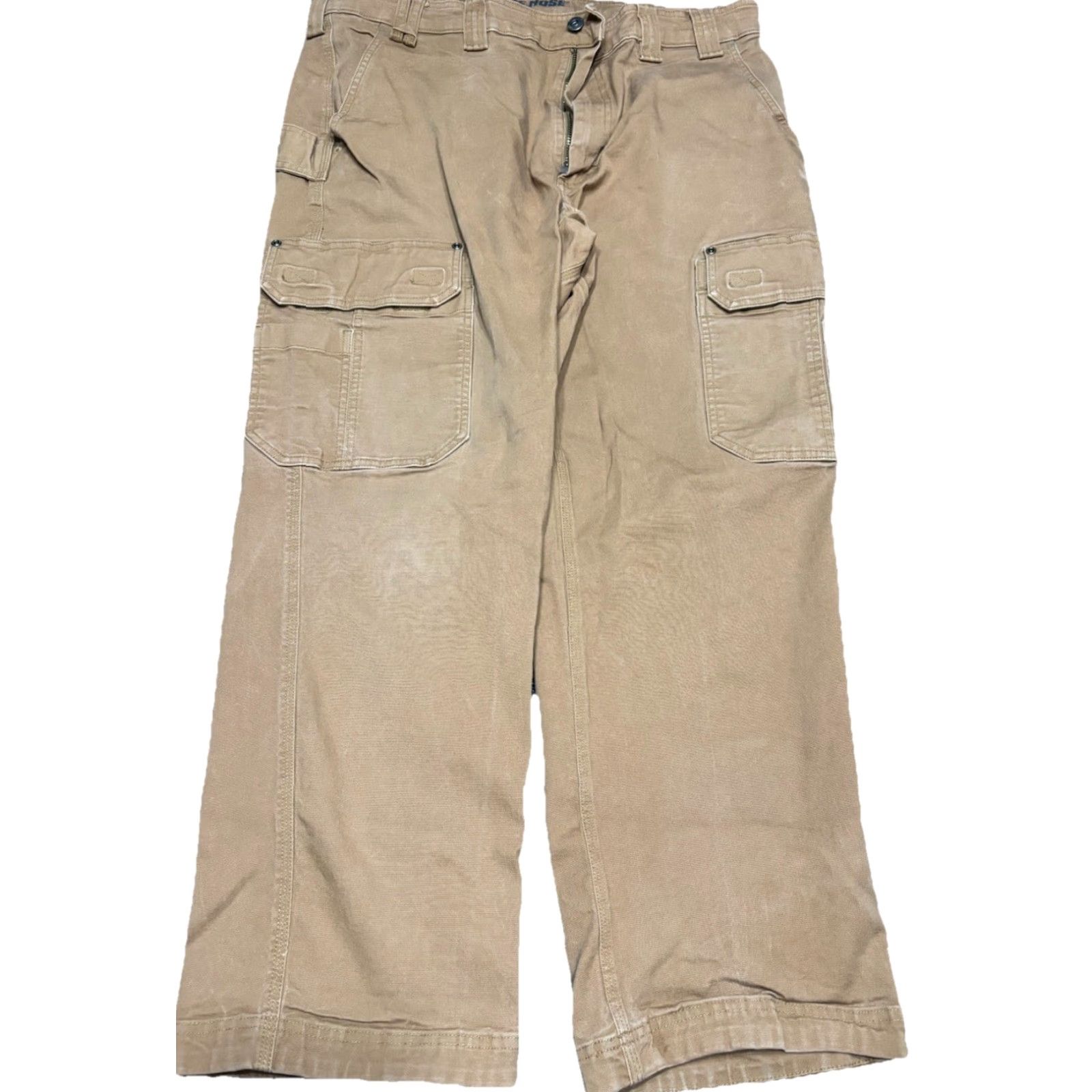 Vintage Duluth Mens Pants Carpenter Workwear 40x30 Brown Canvas Cotton Flex Fire Hose Straight Leg 30 In Inseam 32 Waist Relaxed Regular USA Theme C4 Size US 40 / EU 56 - 2 Thumbnail