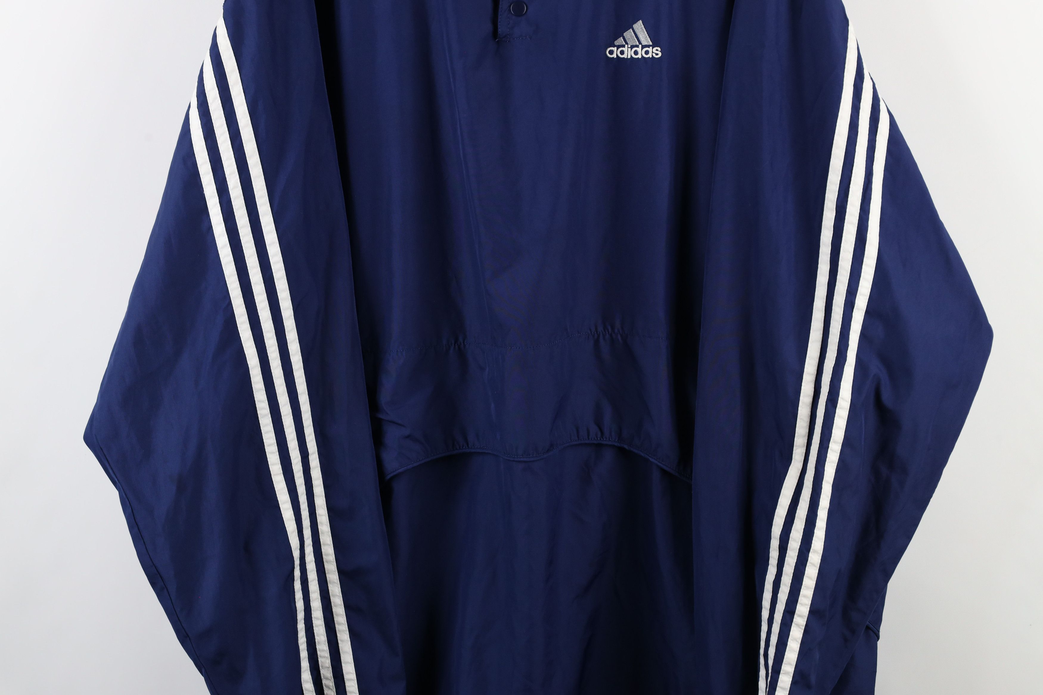 Adidas × Vintage Vintage 90s Adidas Out Snap Button Windbreaker Jacket Blue Size US XXL / EU 58 / 5 - 3 Thumbnail