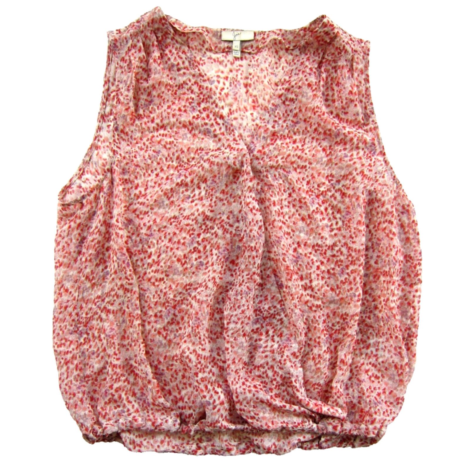 Joie Joie Blouse Sleeveless V-Neck Wrap XS Pink Silk 100% Silk Sheer Button Classic Womens Size XS / US 0-2 / IT 36-38 - 2 Thumbnail