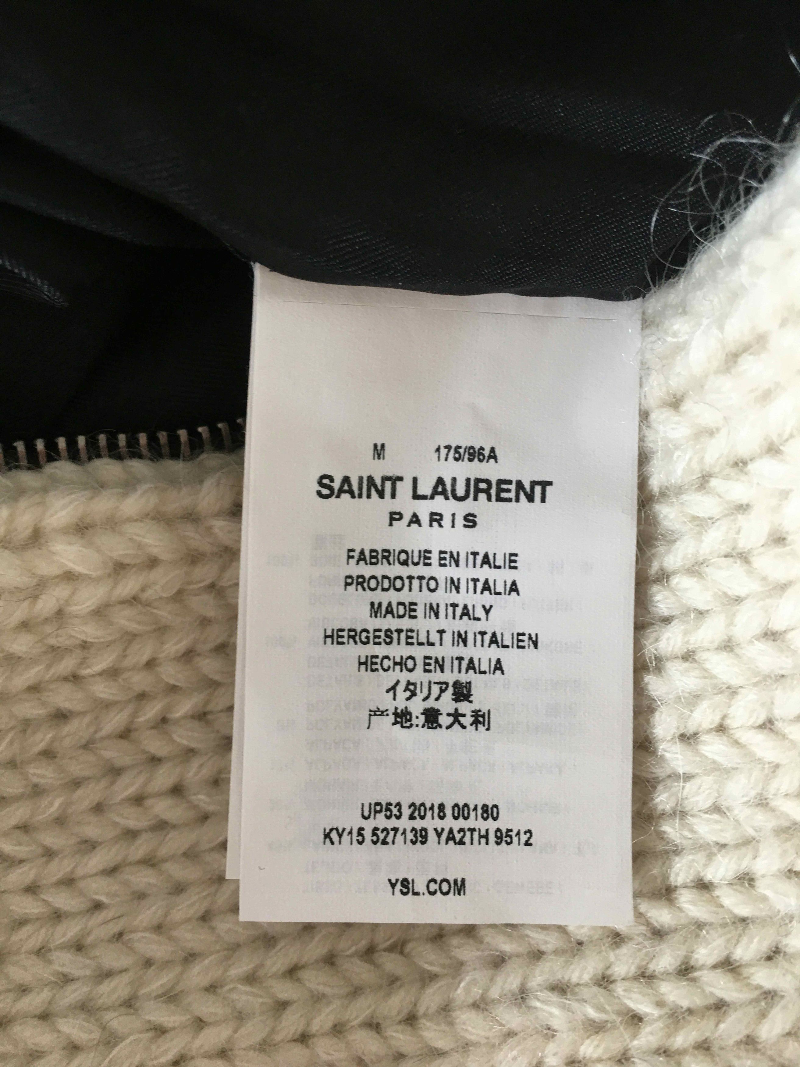 Saint Laurent Paris FW'18 Jacket Teddy Jacquard Knitted Size US M / EU 48-50 / 2 - 6 Thumbnail