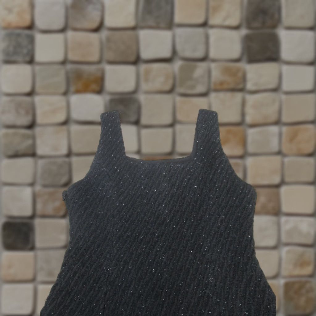 Vintage Realtakai Short Bodycon Dress Womens Small Sleeveless Black Tweed Square Neck Pullover Dress Length: Short Size 28" / US 6 / IT 42 - 1 Thumbnail
