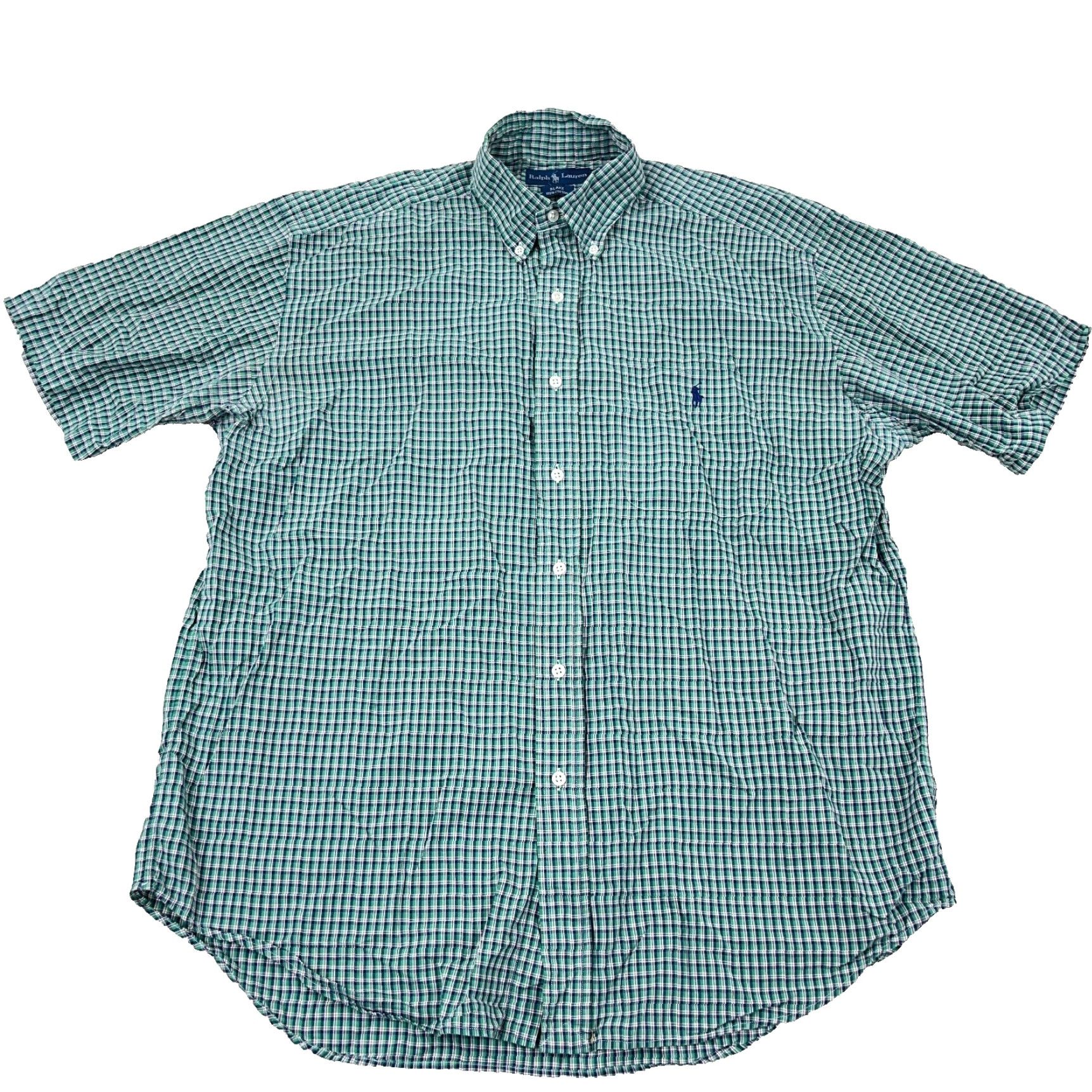 Ralph Lauren Ralph Lauren Button-Up Shirt Men Large Green Blue Plaid Blake Regular Fit Cotton Short Sleeve Casual Size US L / EU 52-54 / 3 - 2 Thumbnail