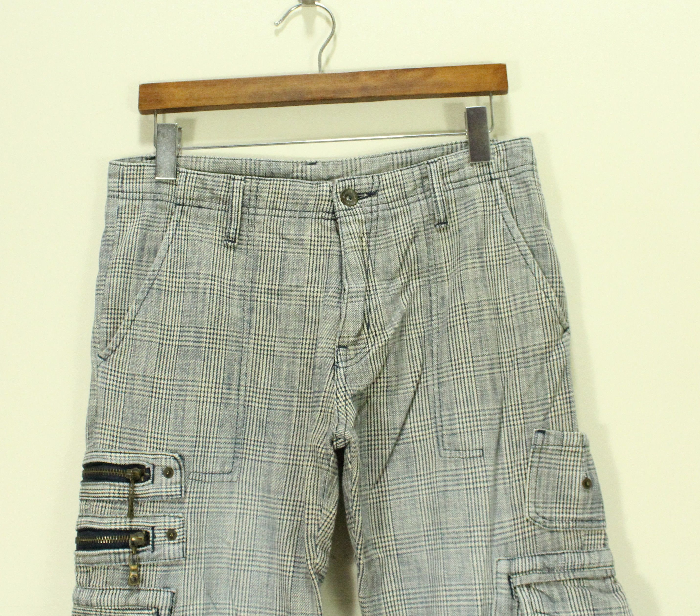 semanticdesign SEMANTIC DESIGN Pants Tactical Cargos Plaid Woven Rare Size US 31 - 6 Thumbnail