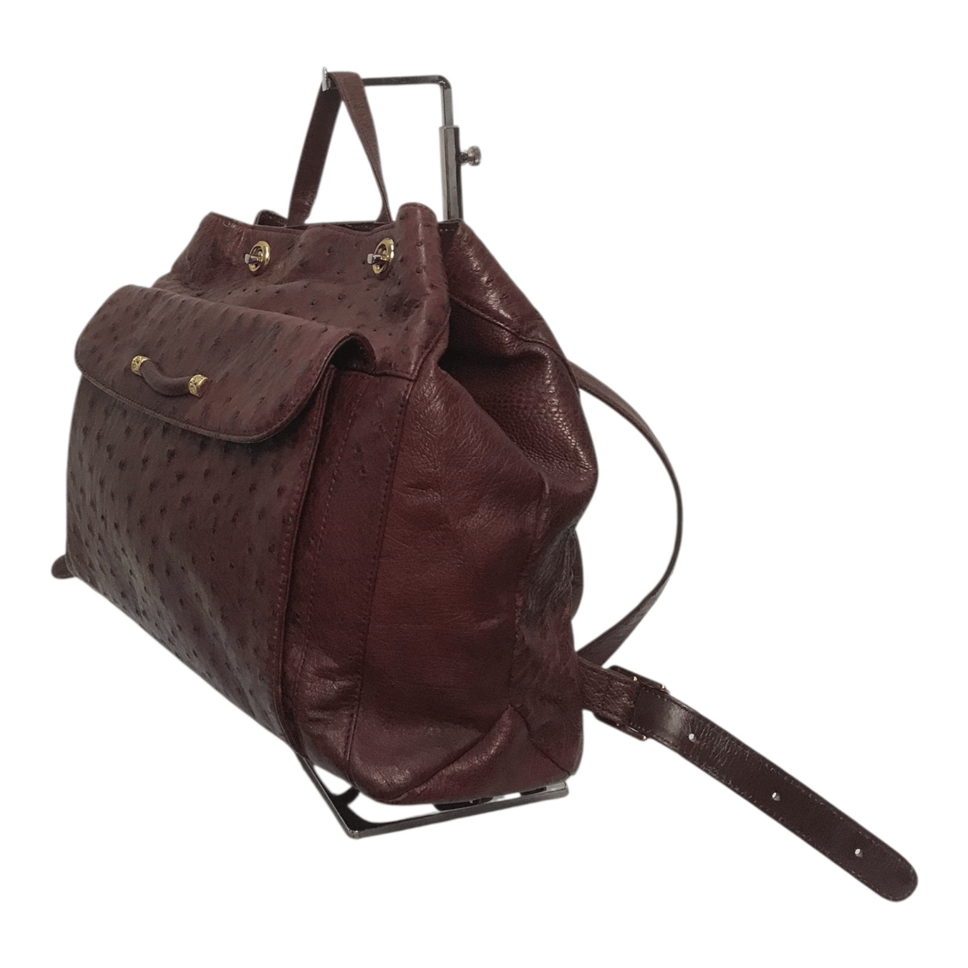 Leather Ostrich Cherry Leather Bagpack Size ONE SIZE - 6 Thumbnail