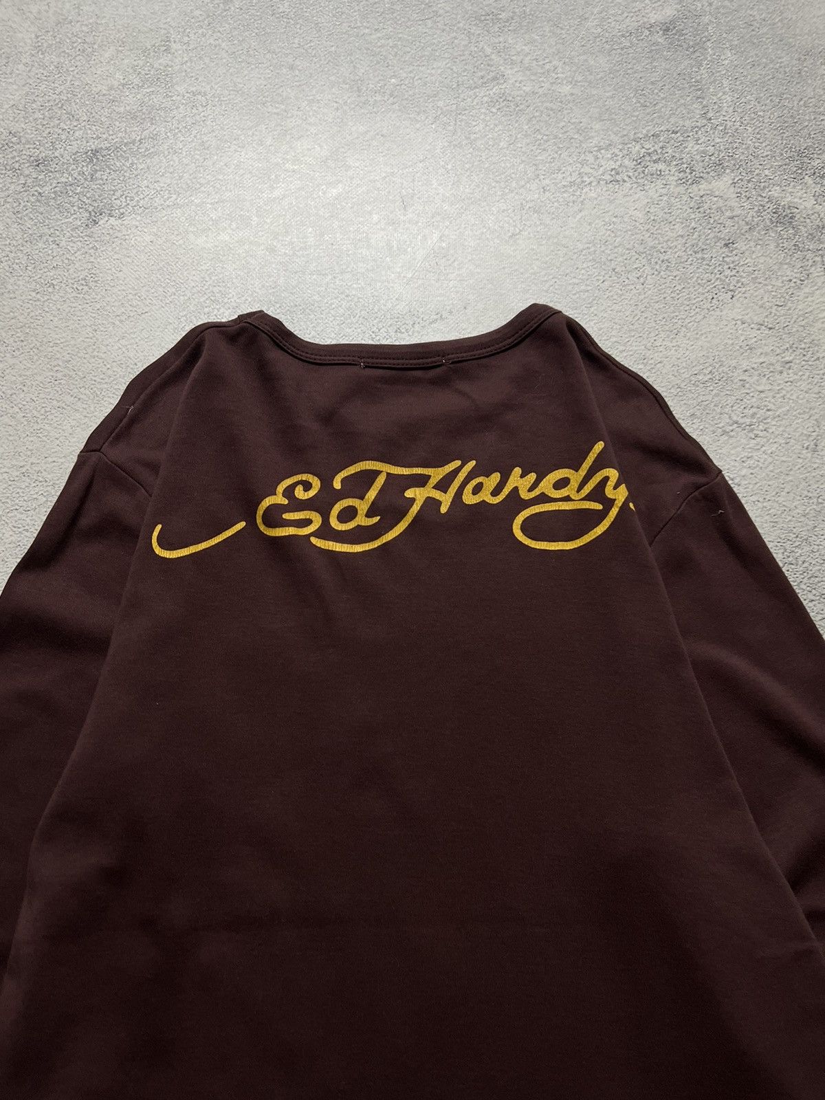 Ed Hardy Vintage Y2k Ed Hardy Skull Eagle 🦅☠️ Brown 🤎 Long Sleeve 00’s Size US L / EU 52-54 / 3 - 7 Thumbnail