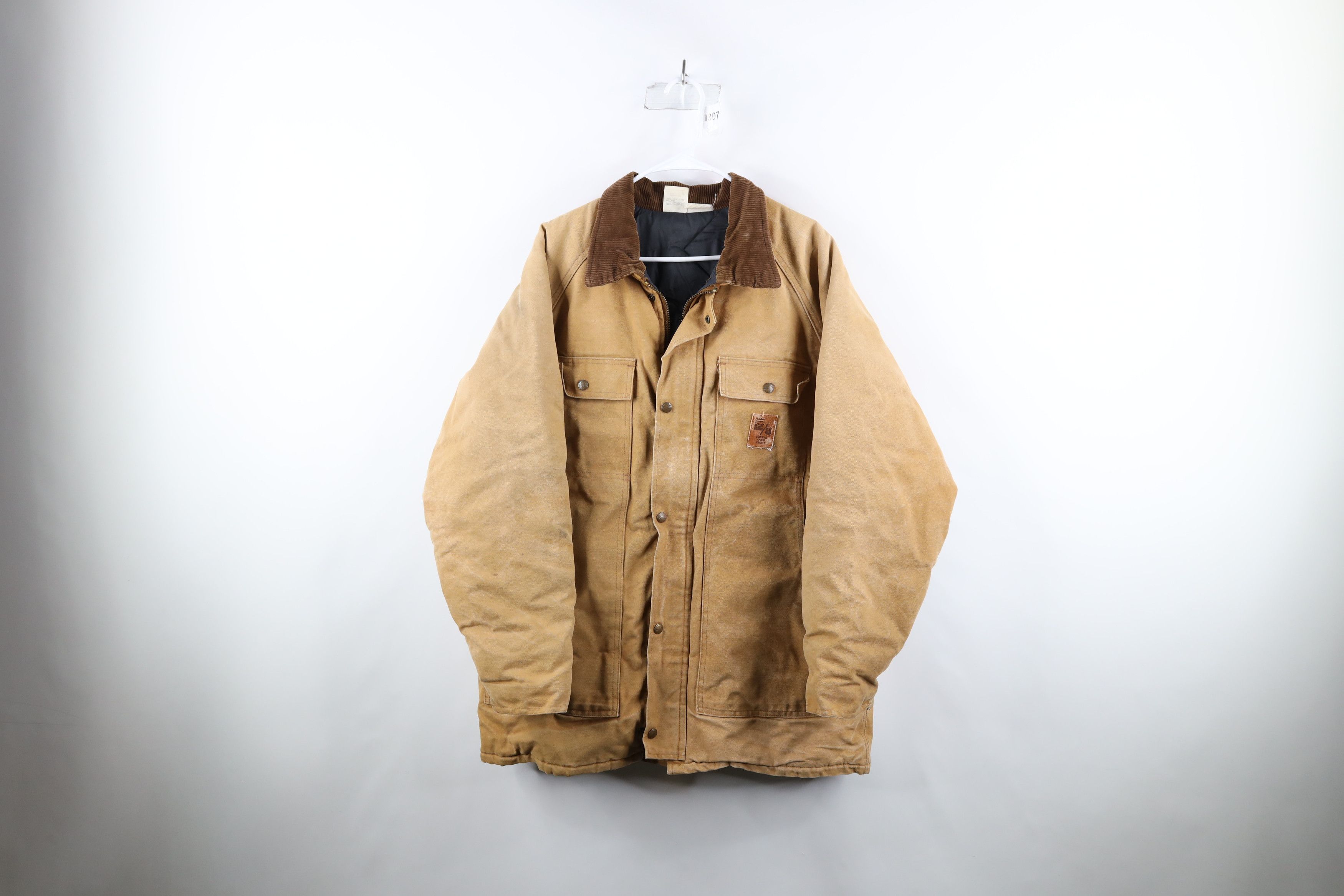 image of Vintage 90's Walls Quilted Canvas Winter Jacket Brown Usa, Men's (Size Large)