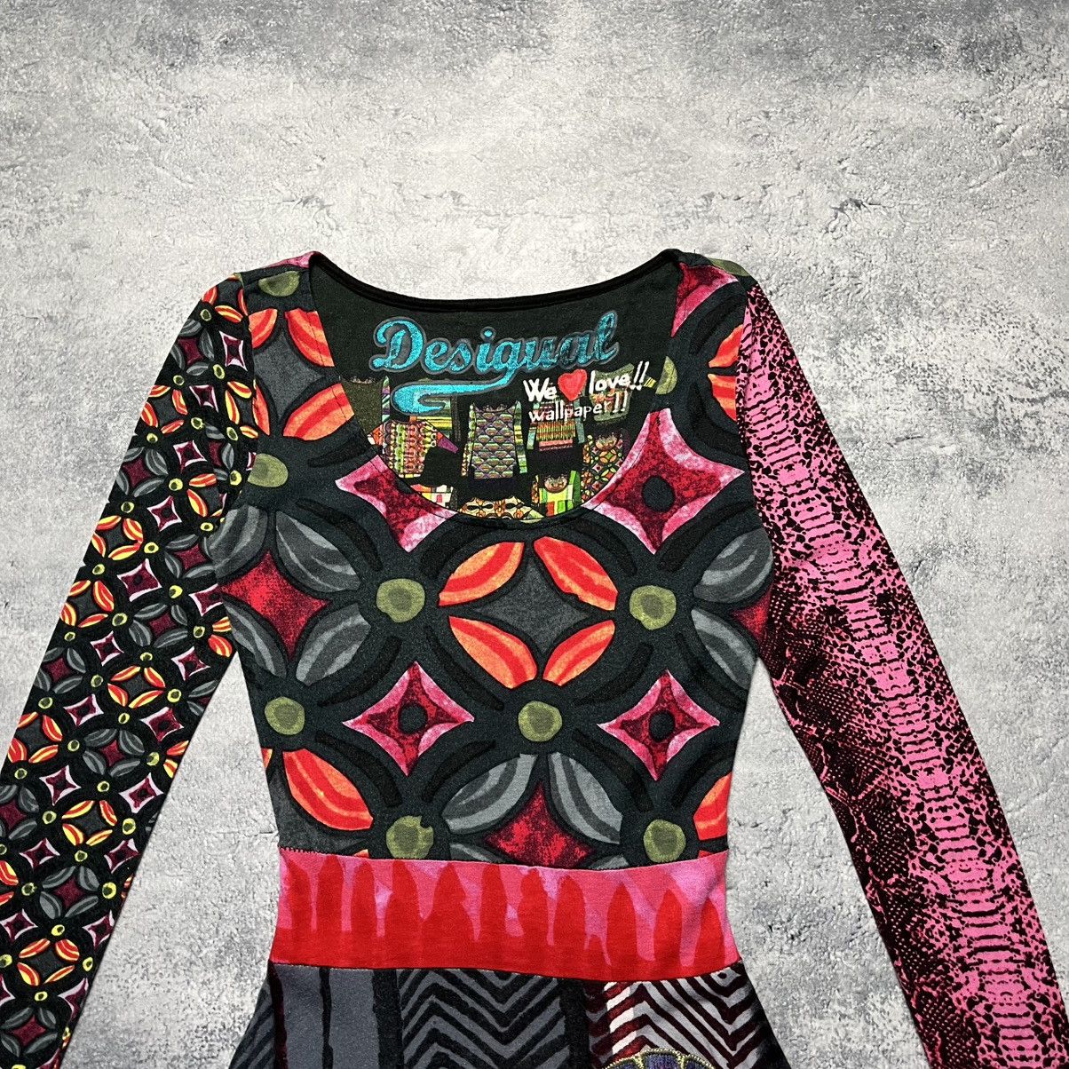 Designer × Desigual Vintage Desigual Dress Avant-Garde Ladies Long Sleeve U-Neck Size XS / US 0-2 / IT 36-38 - 2 Thumbnail