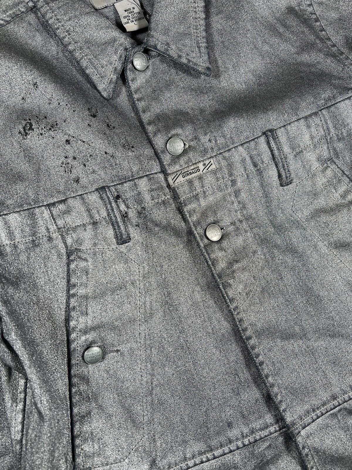 Marithe + Francois Girbaud Vintage Y2K Girbaud Cropped Reworked Silver Pained Denim Jkt Size L / US 10 / IT 46 - 6 Thumbnail