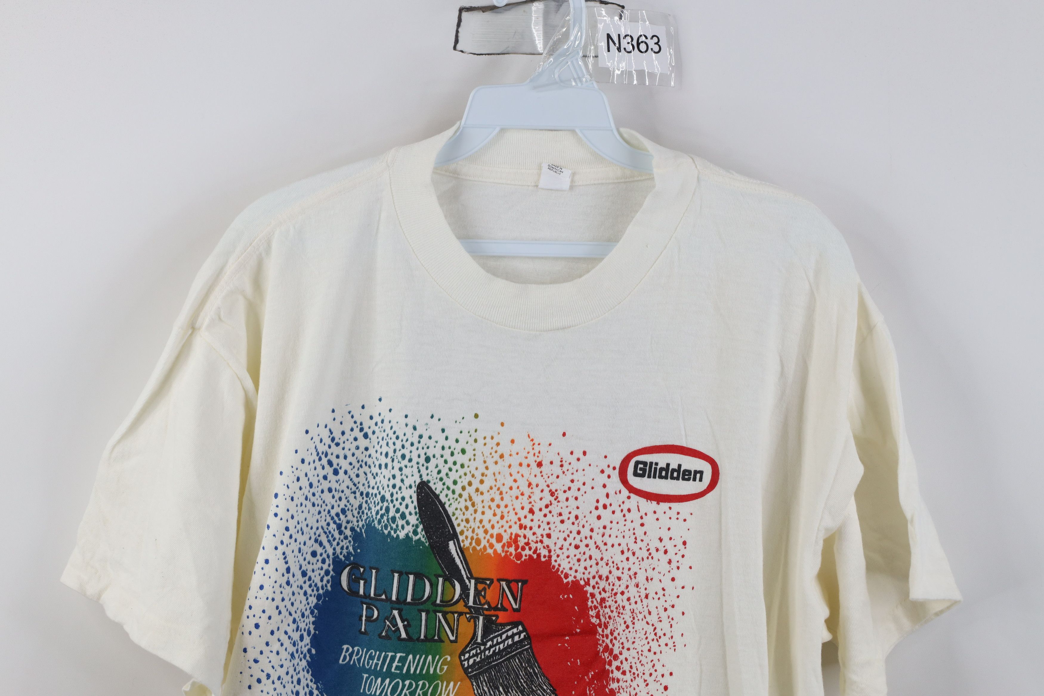 Vintage Vintage 80s 90s Streetwear Glidden Paint Rainbow T-Shirt Size US L / EU 52-54 / 3 - 2 Thumbnail