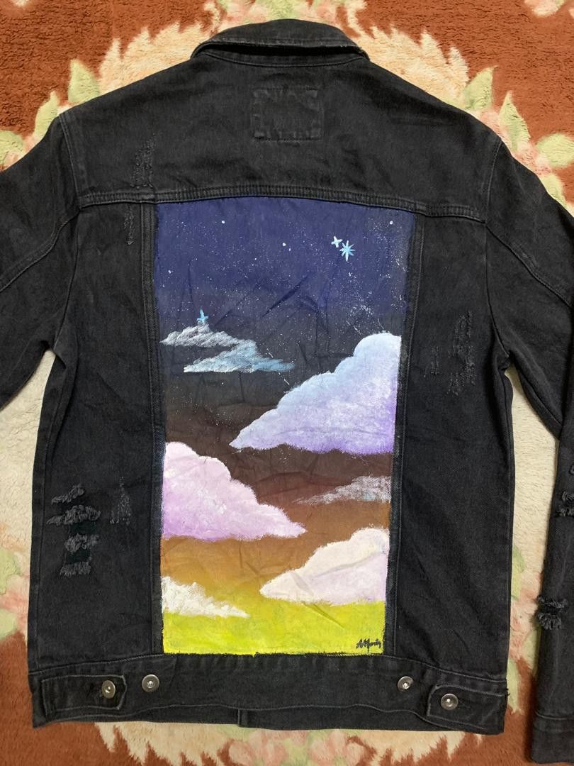 Forever 21 FOREVER 21 DENIM JACKET DISTRESSED OIL PAINTING GRAPHICS Size US M / EU 48-50 / 2 - 8 Thumbnail