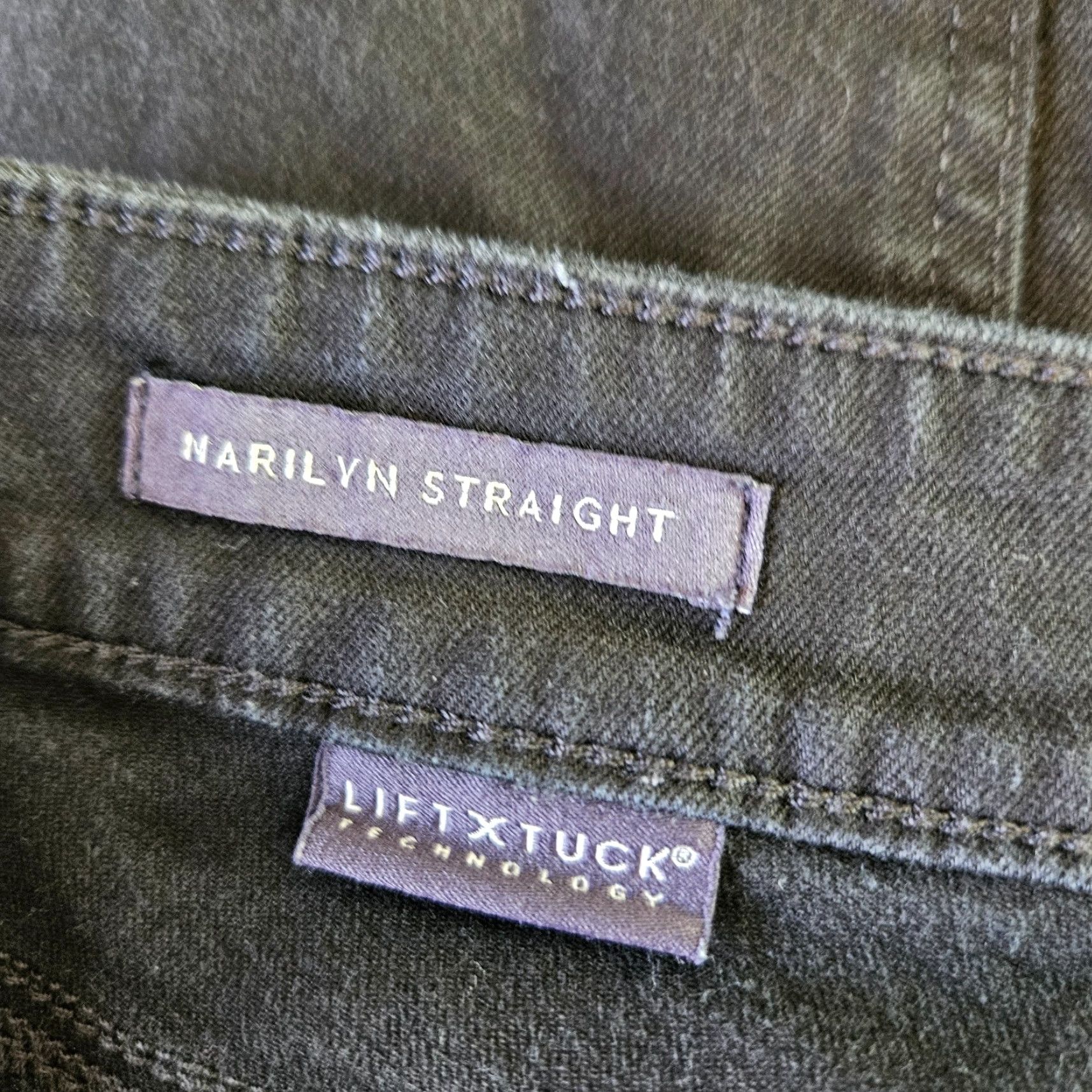 NYDJ VINTAGE NYDJ Womens Marilyn Straight Cropped Jeans Sz 14 Black High Rise Size 36" / US 14 / IT 50 - 7 Thumbnail