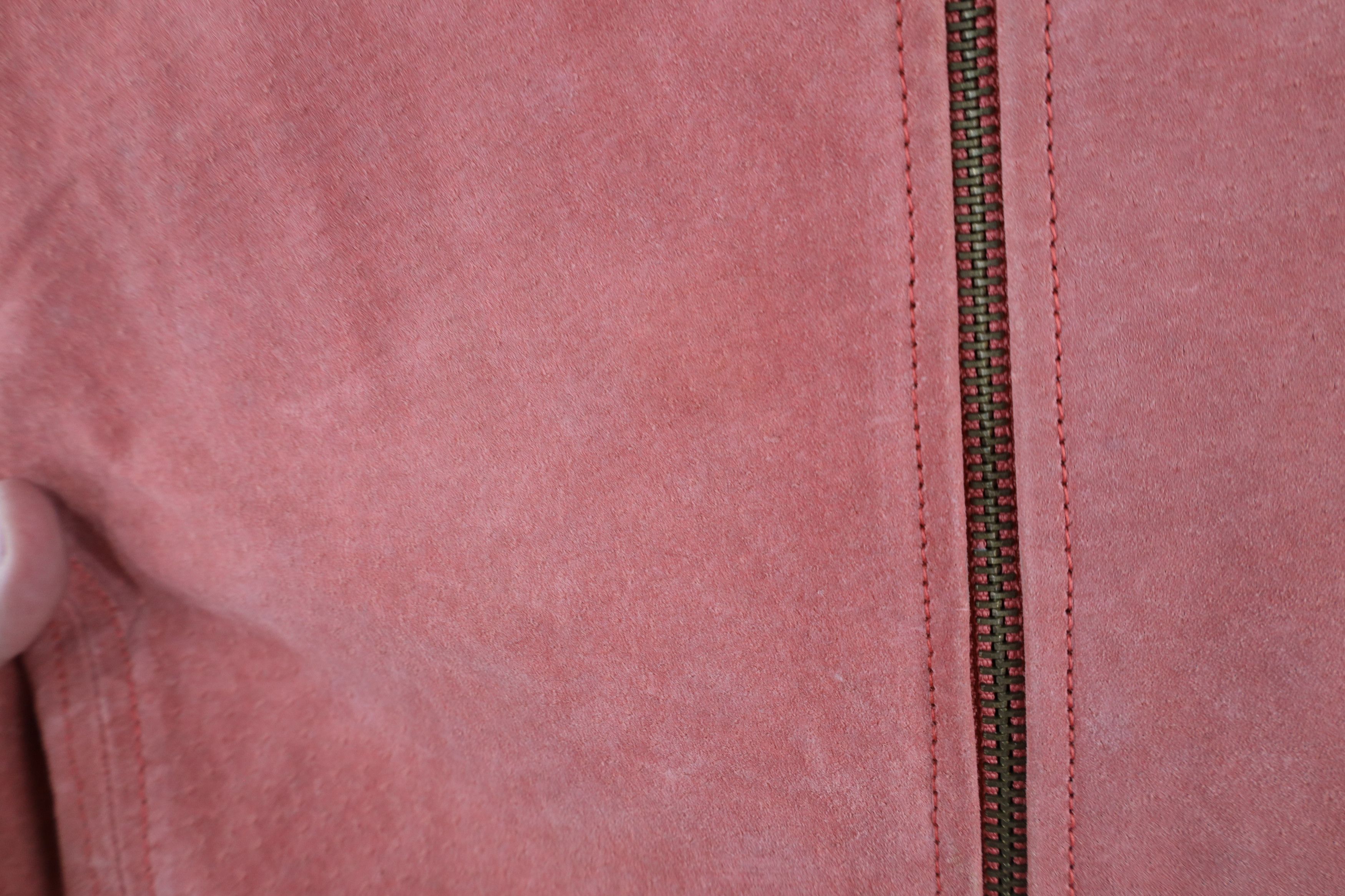 Vintage Vintage 90s Streetwear Leather Cafe Racer Bomber Jacket Pink Size XXL / US 16-18 / IT 52-54 - 5 Thumbnail