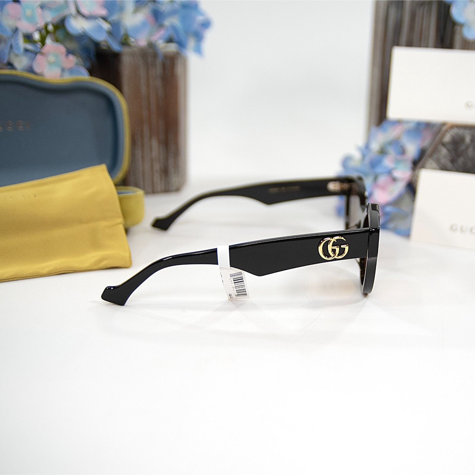 Gucci Gucci Round Black GG Logo Acrylic Metal Sunglasses NWT GG097 Size ONE SIZE - 6 Thumbnail