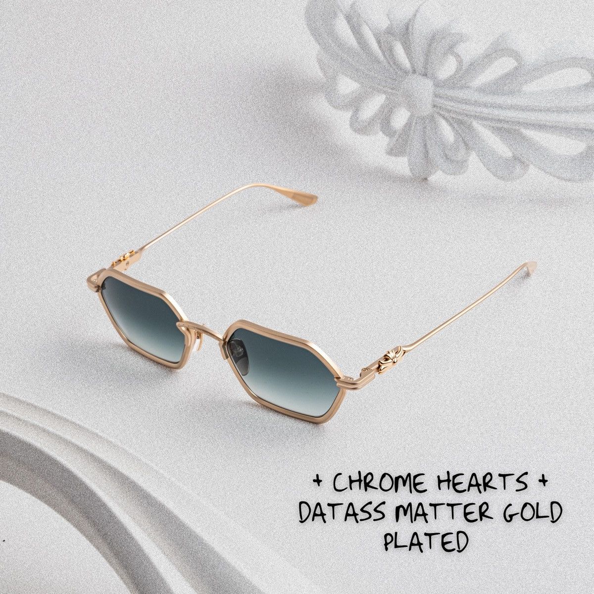 Chrome Hearts CHROME HEARTS DATASS MATTER GOLD PLATED SUNGLASSES Size ONE SIZE - 1 Thumbnail