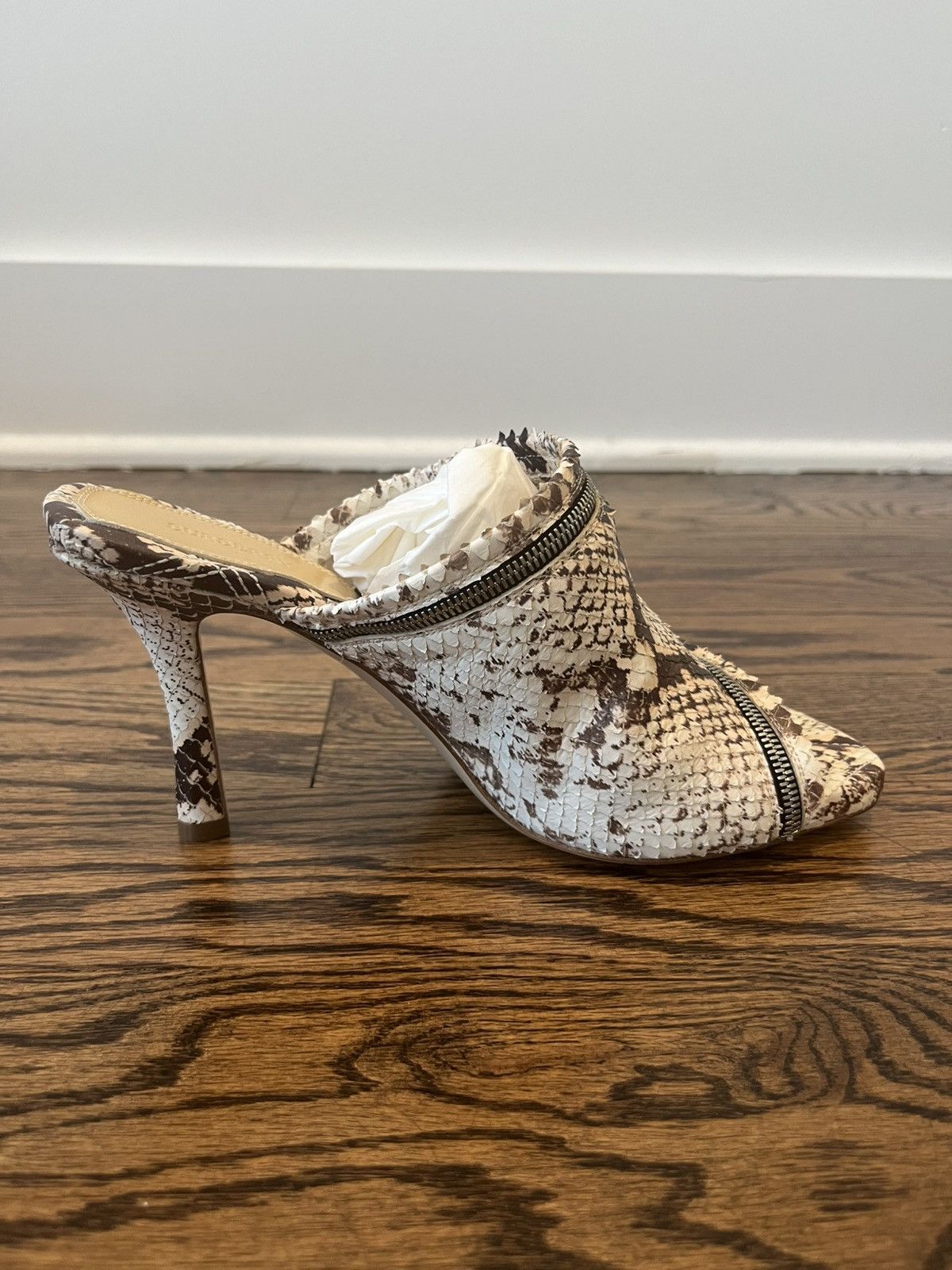 Burberry Burberry Python Print Leather Peep Sandals Size US 8 / IT 38 - 10 Thumbnail