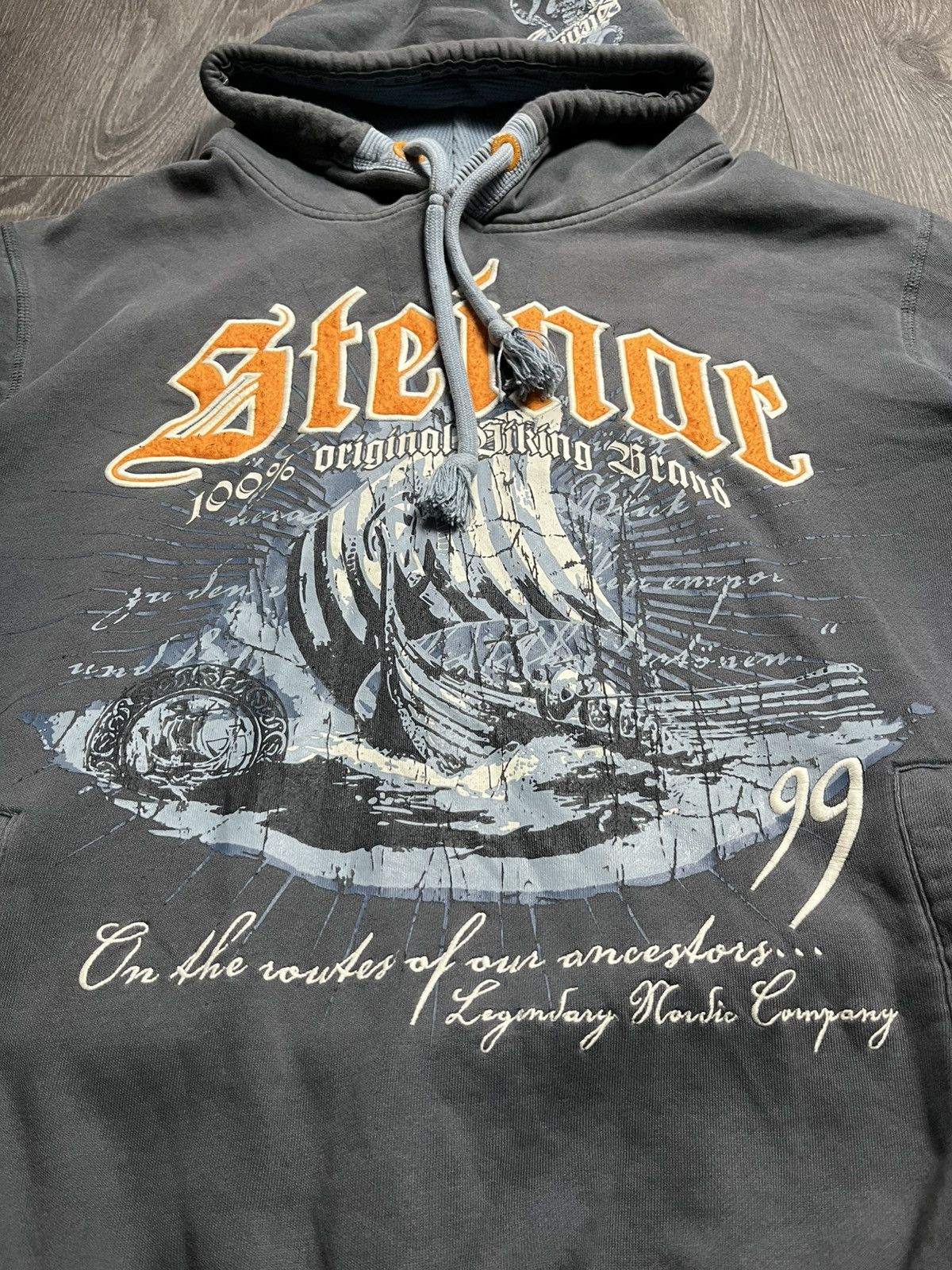 Vintage Thor Steinar "Legendary Nordic Company" Hoodie Viking Size US XXL / EU 58 / 5 - 2 Thumbnail