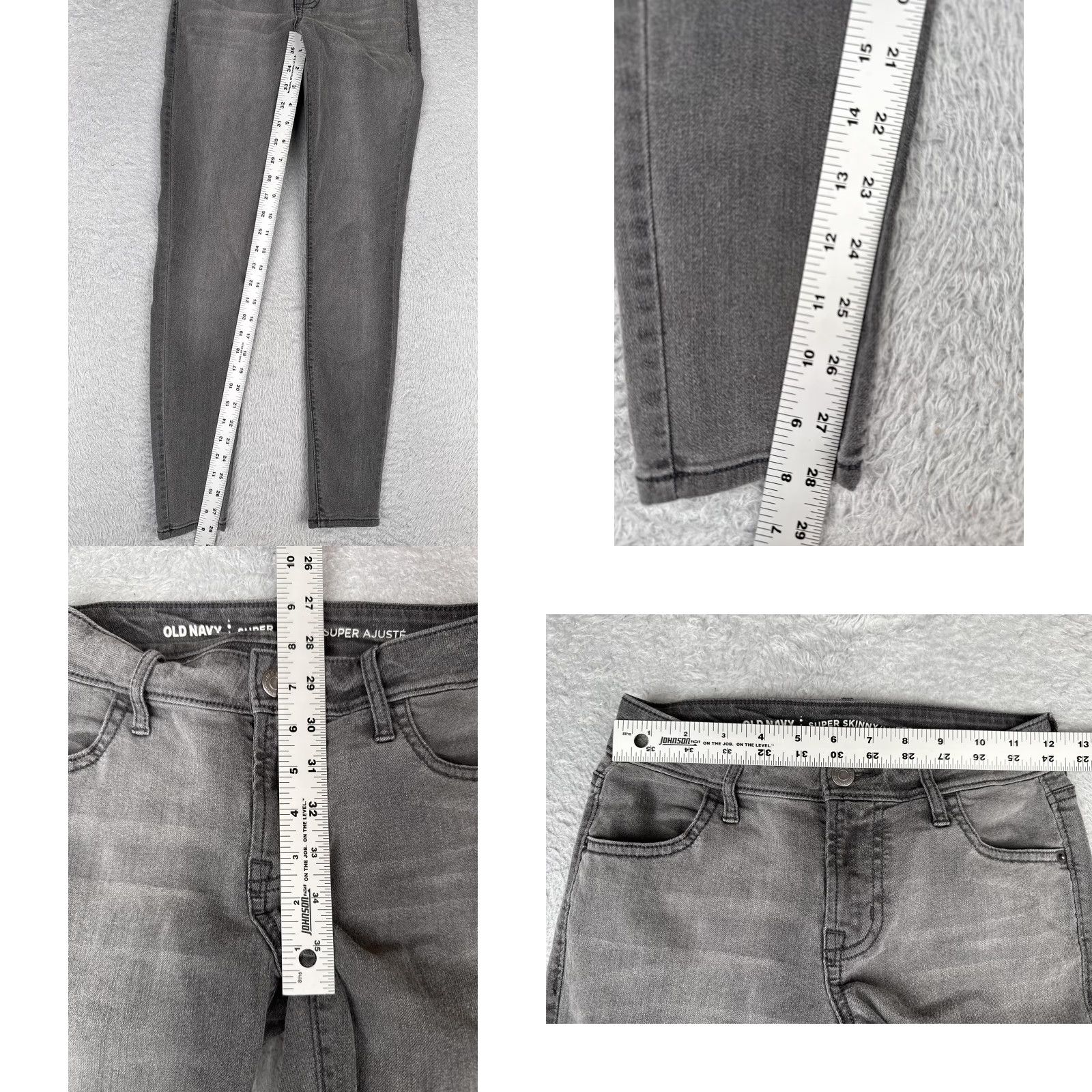 Old Navy Old Navy Jeans Womens Small Gray Super Skinny Mid Rise Stretch Denim Pants Size 27" / US 4 / IT 40 - 8 Thumbnail