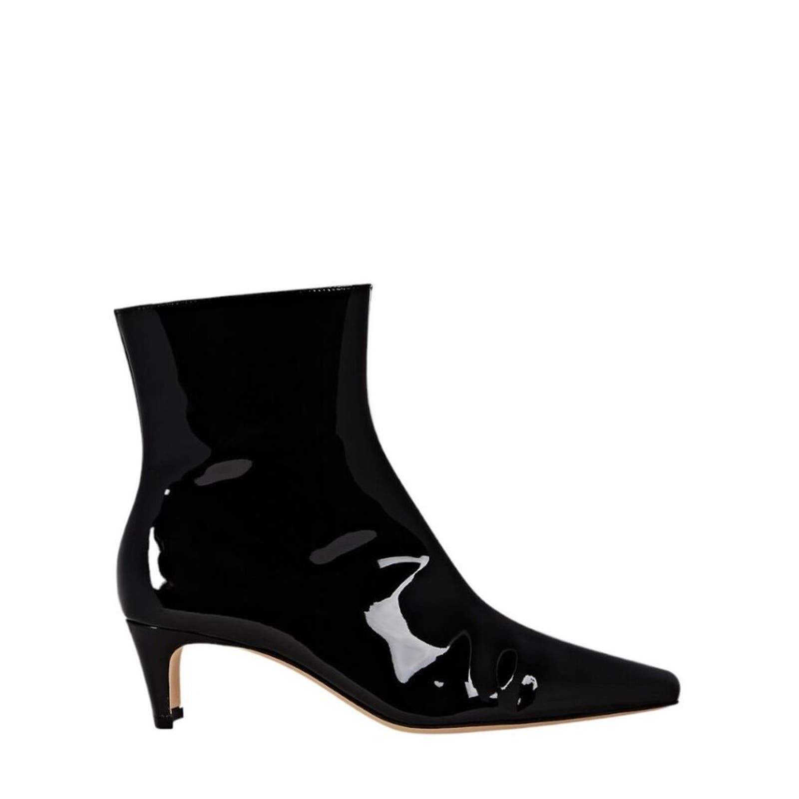 image of Staud Wally Black Patent Leather Bootie Size 6.5 $395 Msrp, Women's
