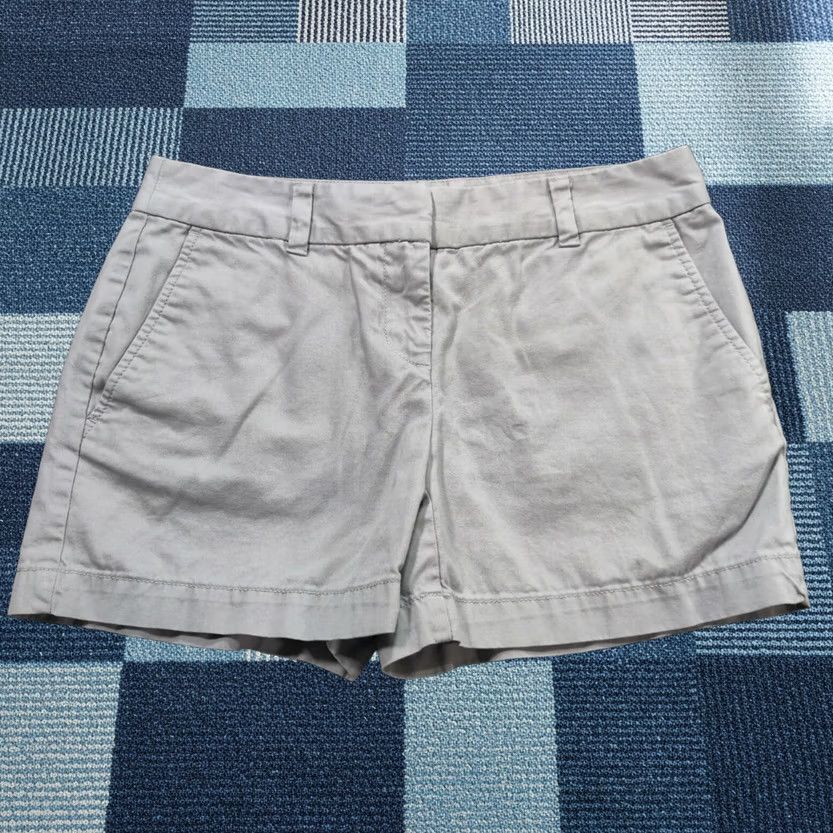 Loft LOFT Chino Shorts Womens Gray 0 Mid-Rise Flat Front Zip Closure Pockets Casual Summer Preppy Clothes Mens? Women Size 29" - 1 Thumbnail