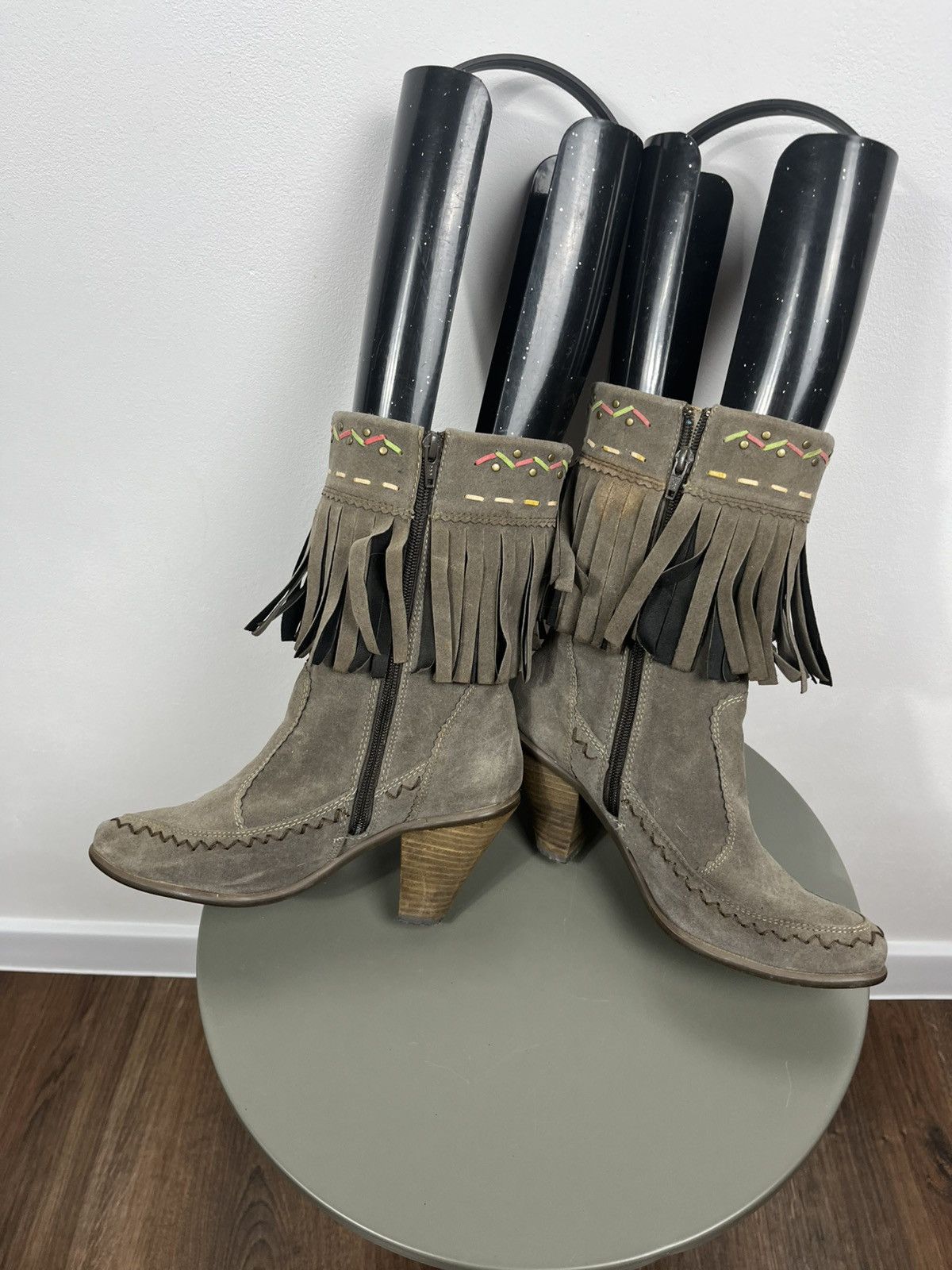 Other Womens Suede Fringe Mid Calf Boots Western Style EU 38 Size US 7 / IT 37 - 11 Thumbnail