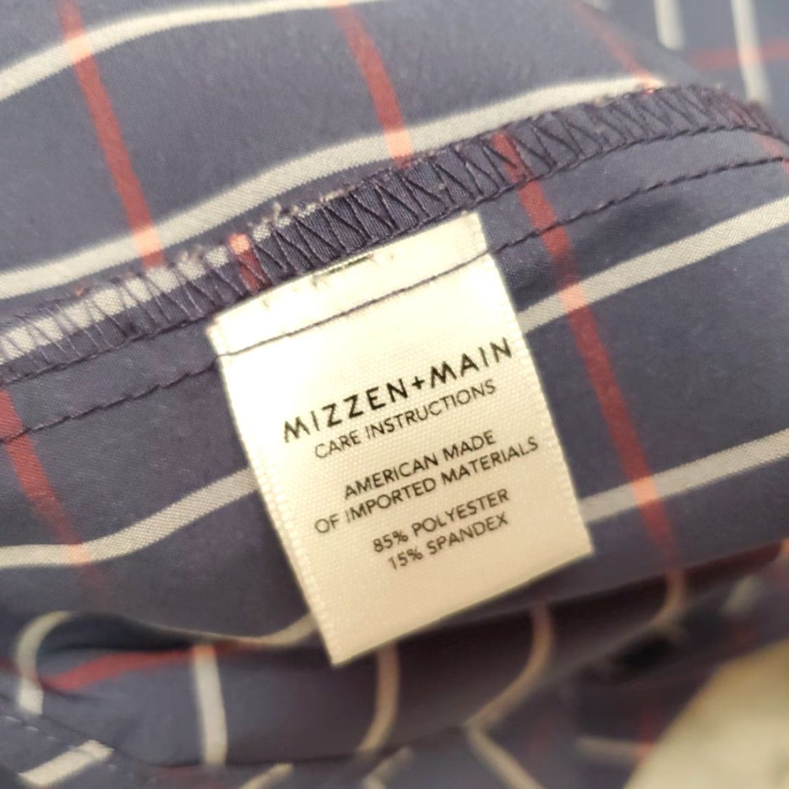 Mizzen+Main Mizzen+Main Shirt Mens XL Trim Fit Blue Plaid Leeward Long Sleeve Size US XL / EU 56 / 4 - 3 Thumbnail