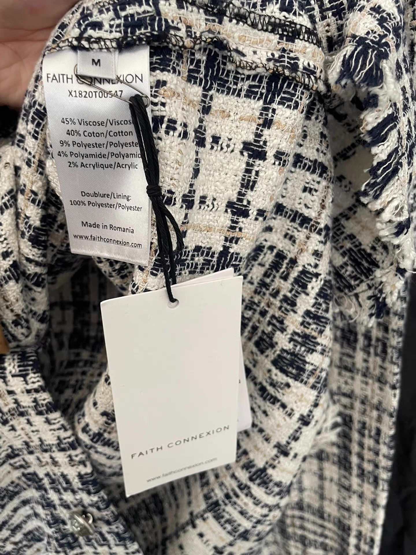 Faith Connexion Faith Connexion Blue & White Tweed Shirt Ｑ21 Size US M / EU 48-50 / 2 - 6 Thumbnail