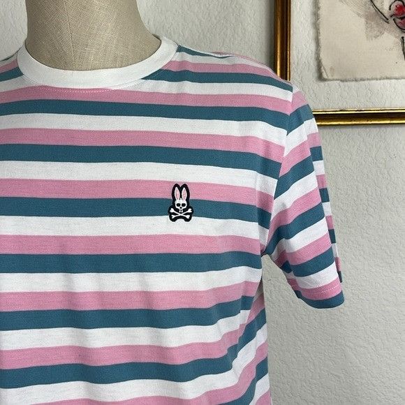 Psycho Bunny Psycho Bunny Striped Mens Classic Crew Neck T Tee Shirt Size US S / EU 44-46 / 1 - 2 Thumbnail