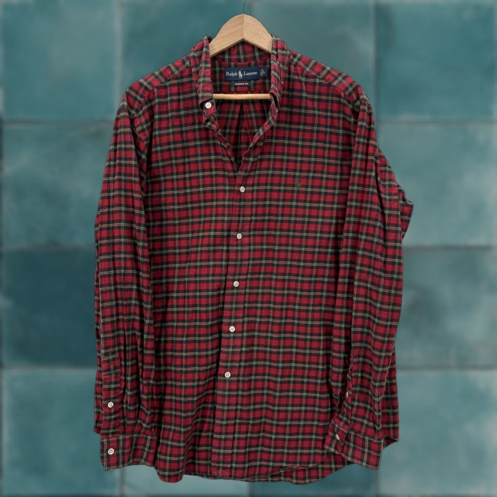 Ralph Lauren Ralph Lauren Shirt Mens Large Red Plaid Flannel Long Sleeve Button Up Classic Size US L / EU 52-54 / 3 - 1 Thumbnail