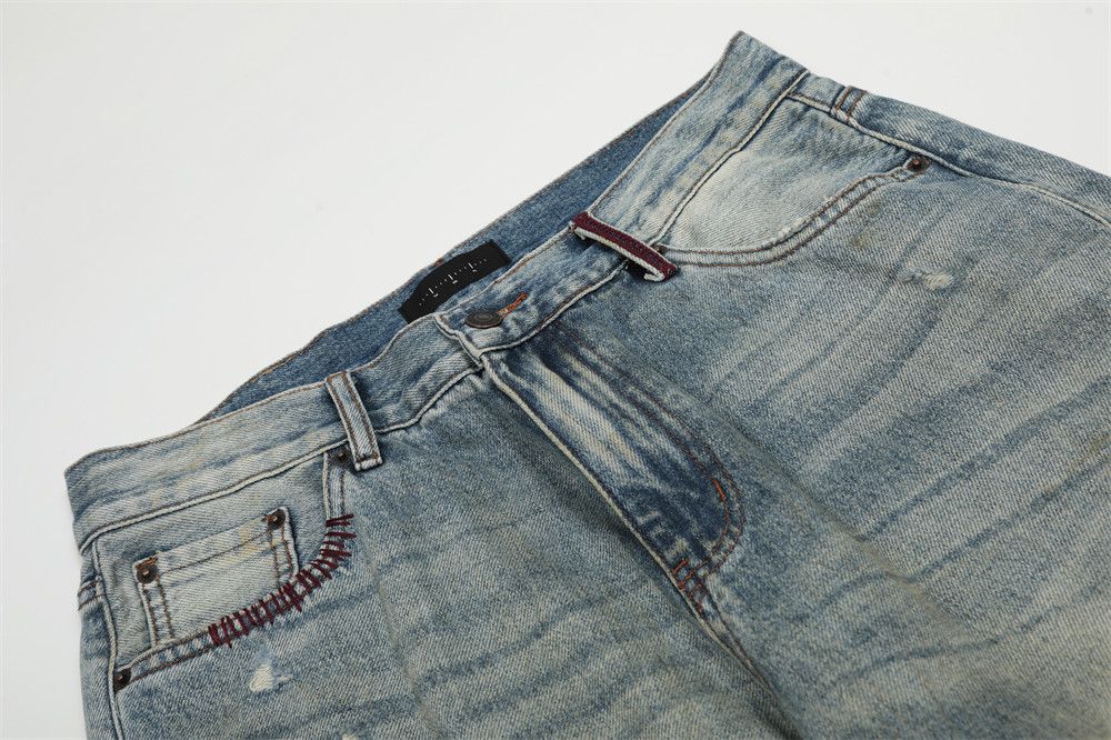 Japanese Brand × Jean Men's retro street distressed washed gradient ripped jeans Size US 32 / EU 48 - 4 Thumbnail