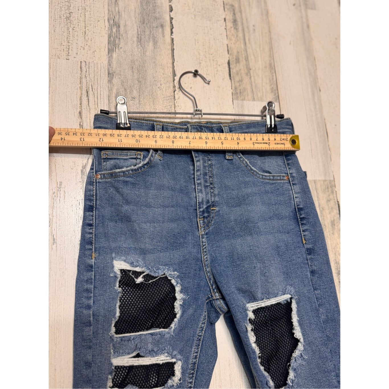 Topshop Topshop Moto Jamie High Waist Distressed Skinny Jeans W28 L3 Size 28" / US 6 / IT 42 - 6 Thumbnail