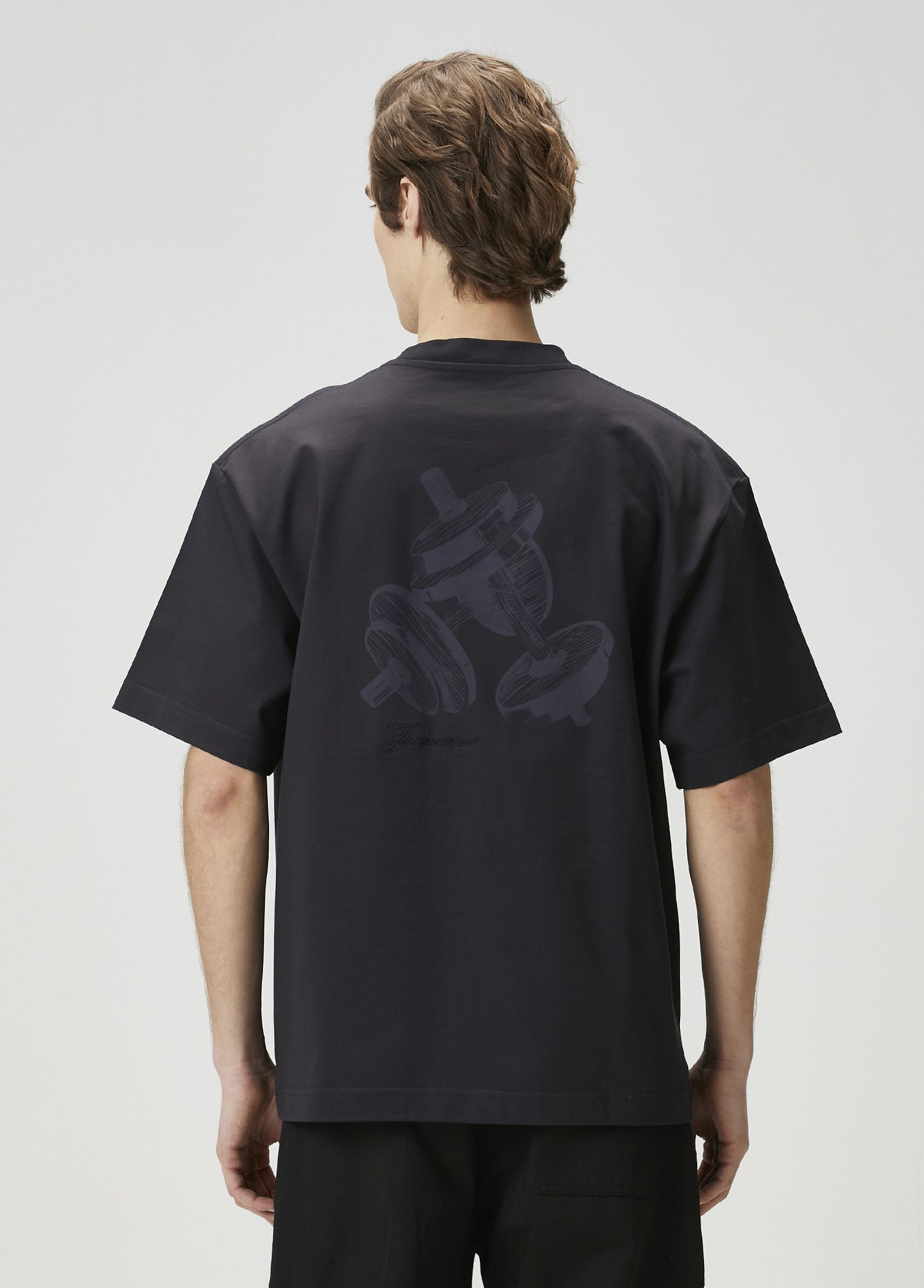 Jacquemus JACQUEMUS Haltères navy blue relaxed barbell t-shirt Large Size US L / EU 52-54 / 3 - 1 Thumbnail