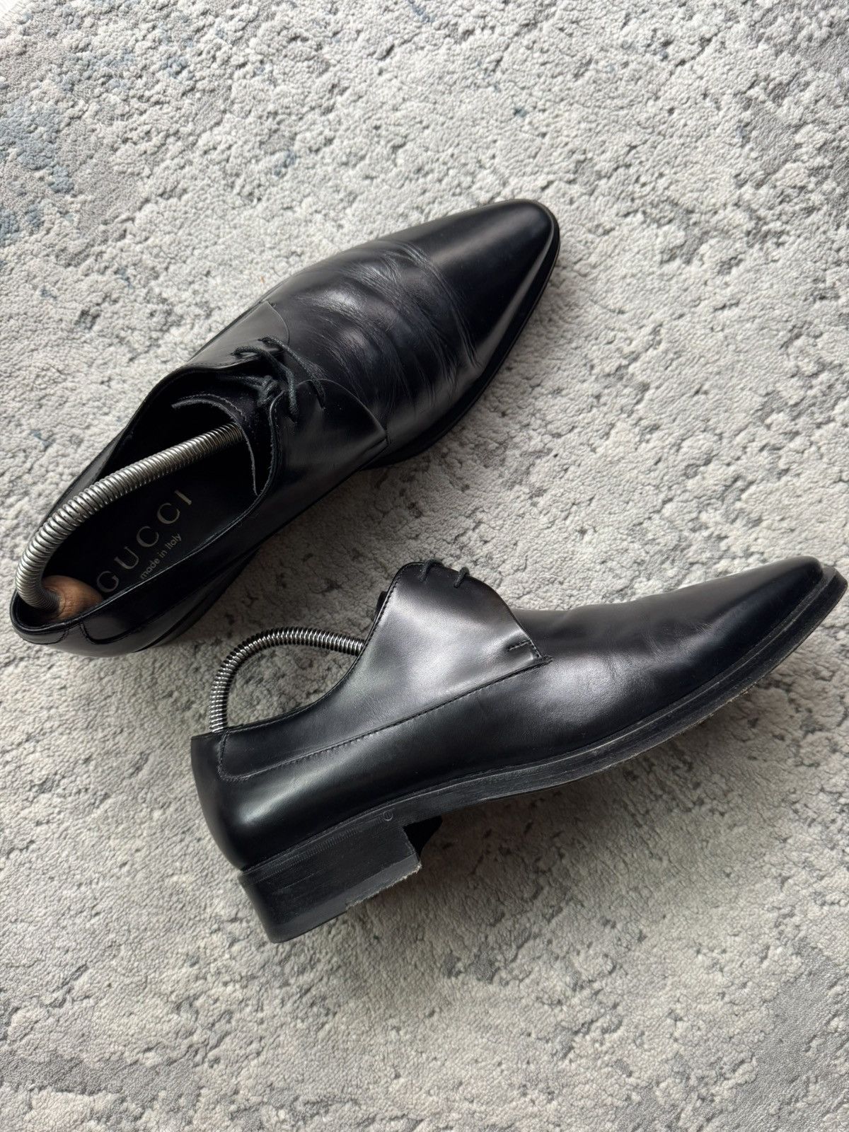 Gucci Gucci Vintage Derby Leather Black Shoes size 41.5 Size US 8 / EU 41 - 2 Thumbnail