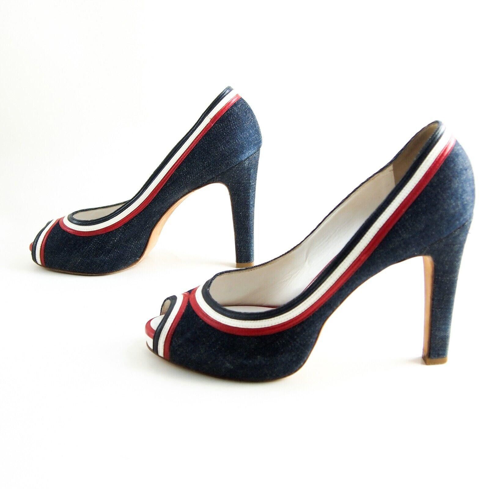 Dsquared2 Dsquared2 Peep Toe Heels Blue Denim Womens US 10 EU 40 Size US 10 / IT 40 - 2 Thumbnail