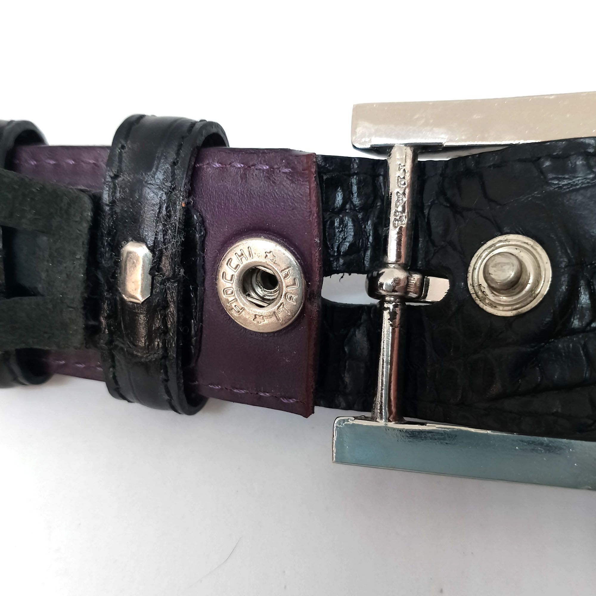 Other Elliot Rhodes Black Leather Belt Handcrafted Italy Size 36 - 10 Thumbnail