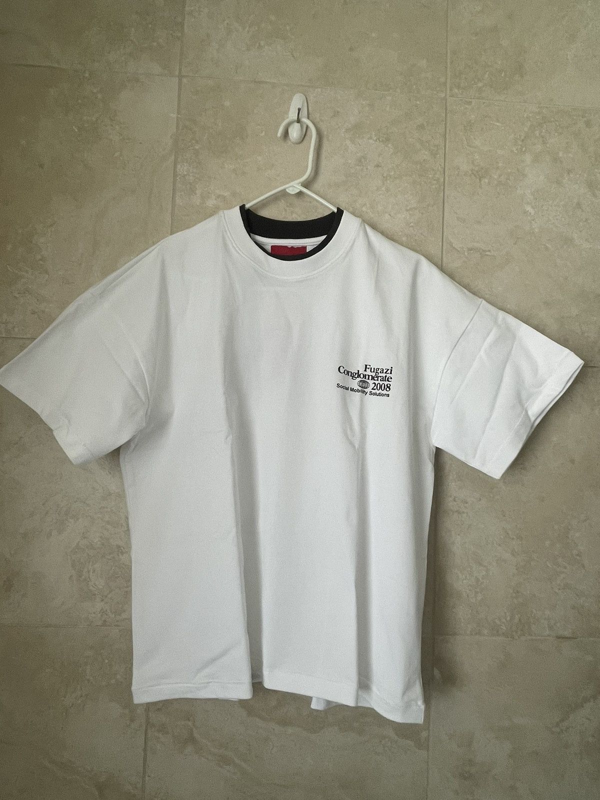 Fugazi Fugazi double collar white tee Size US M / EU 48-50 / 2 - 6 Thumbnail