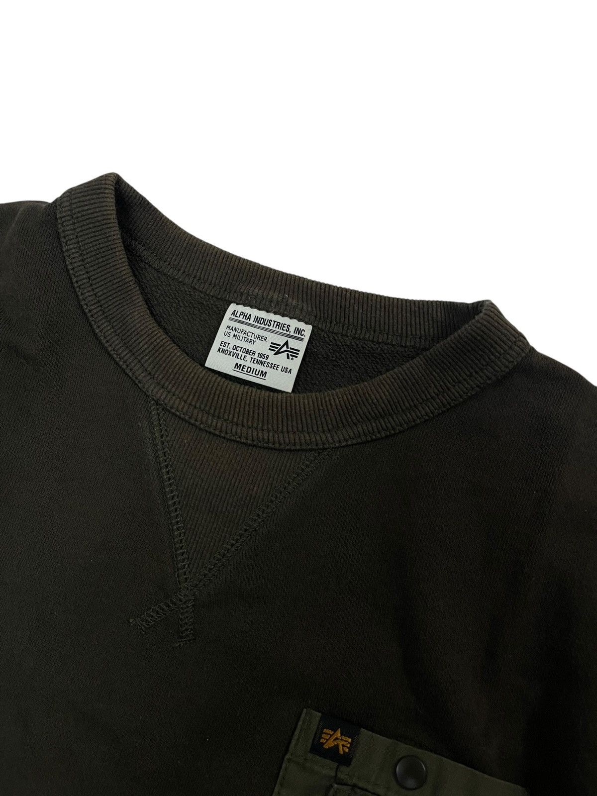 Alpha Industries Vintage 90s Alpha Industries Sweatshirt Army style Jacket Size US M / EU 48-50 / 2 - 2 Thumbnail