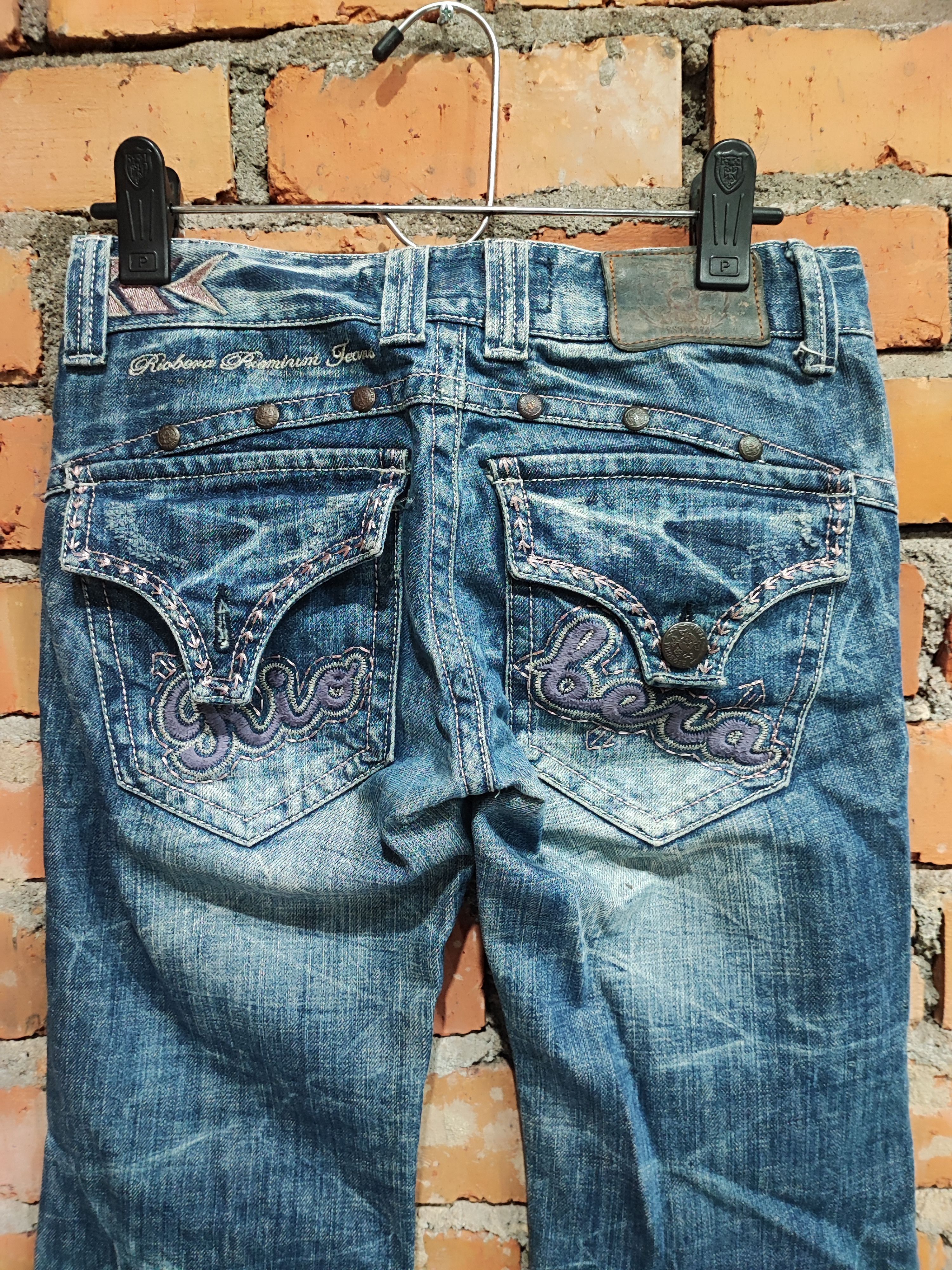 Ed Hardy Y2K Vintage RIOBERA GOTHIC FLARE JEANS Size US 30 / EU 46 - 10 Thumbnail