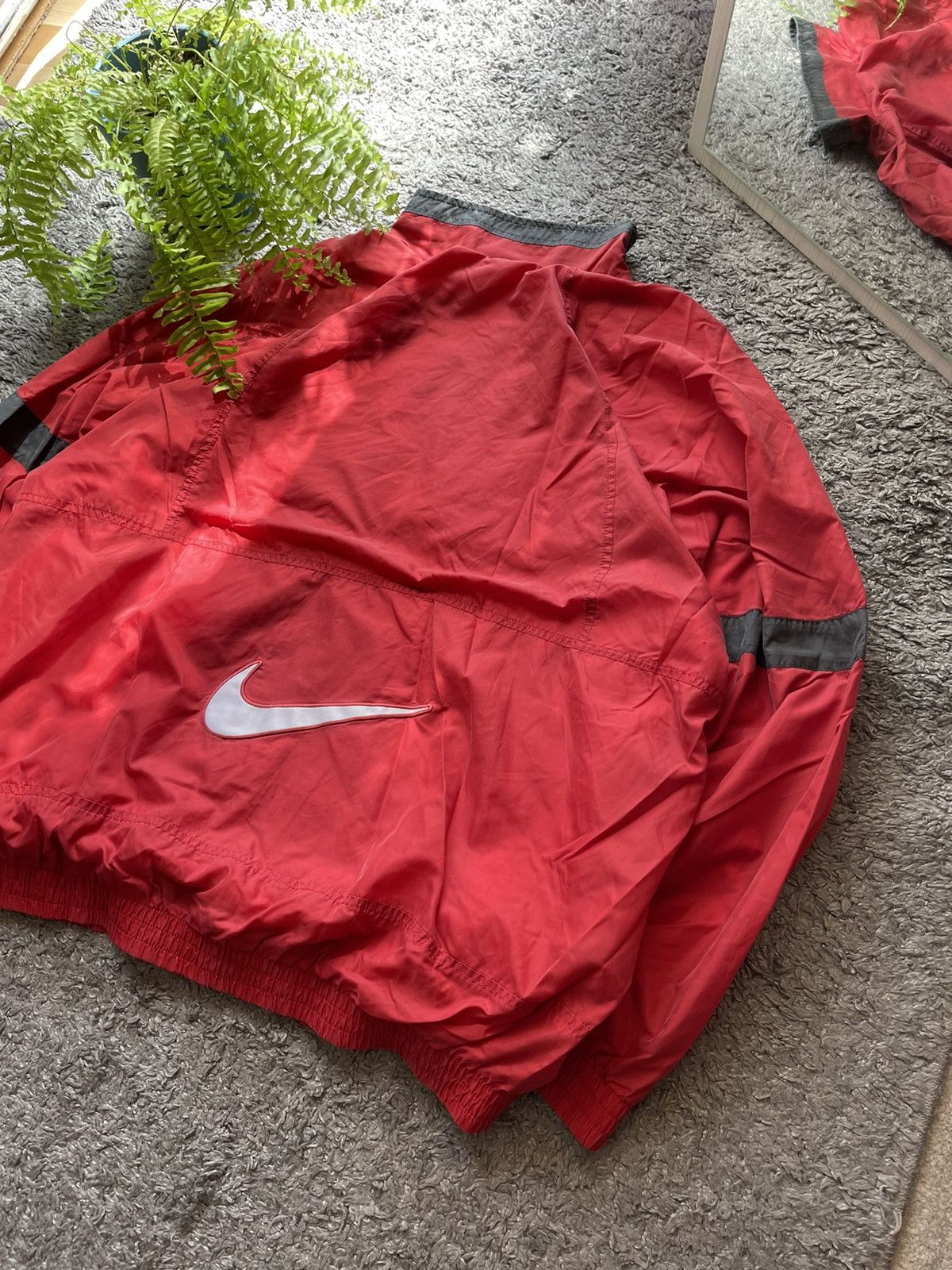 Nike × Vintage 90s Nike Vintage Jacket Streetwear Rare Big Logo Swoosh Size US XL / EU 56 / 4 - 4 Thumbnail
